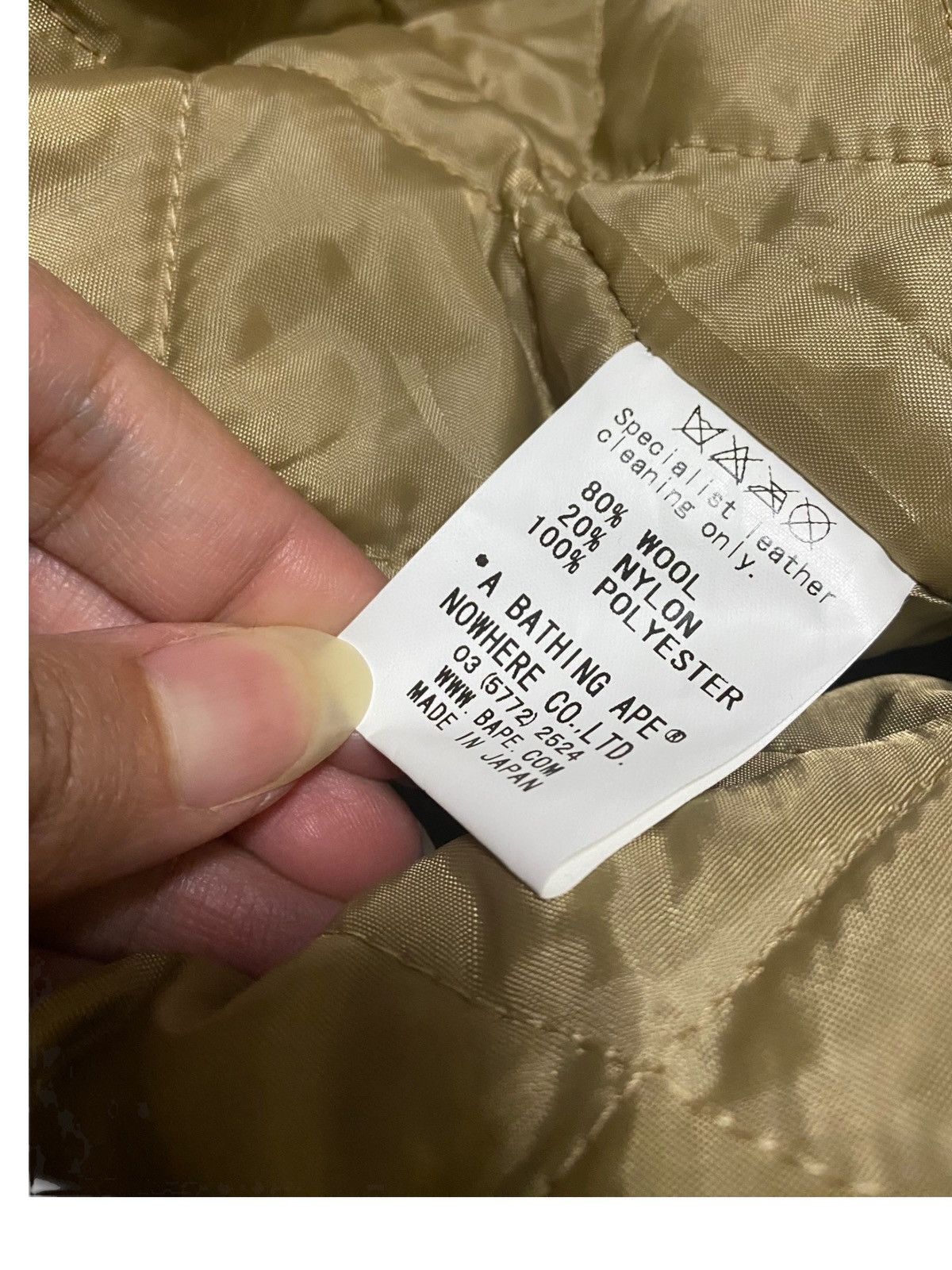 Bape BAPE Varsity Jacket Bape Logo Beige Size US XL / EU 56 / 4 - 9 Thumbnail