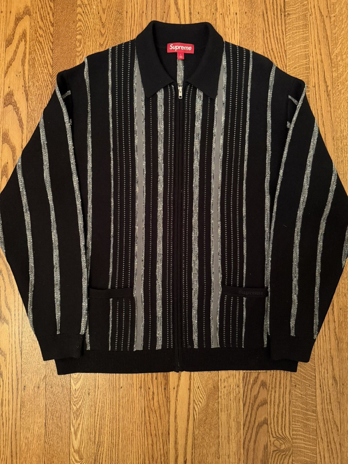 Supreme Supreme Logo Trim Zip Up Cardigan (SS21) | Grailed