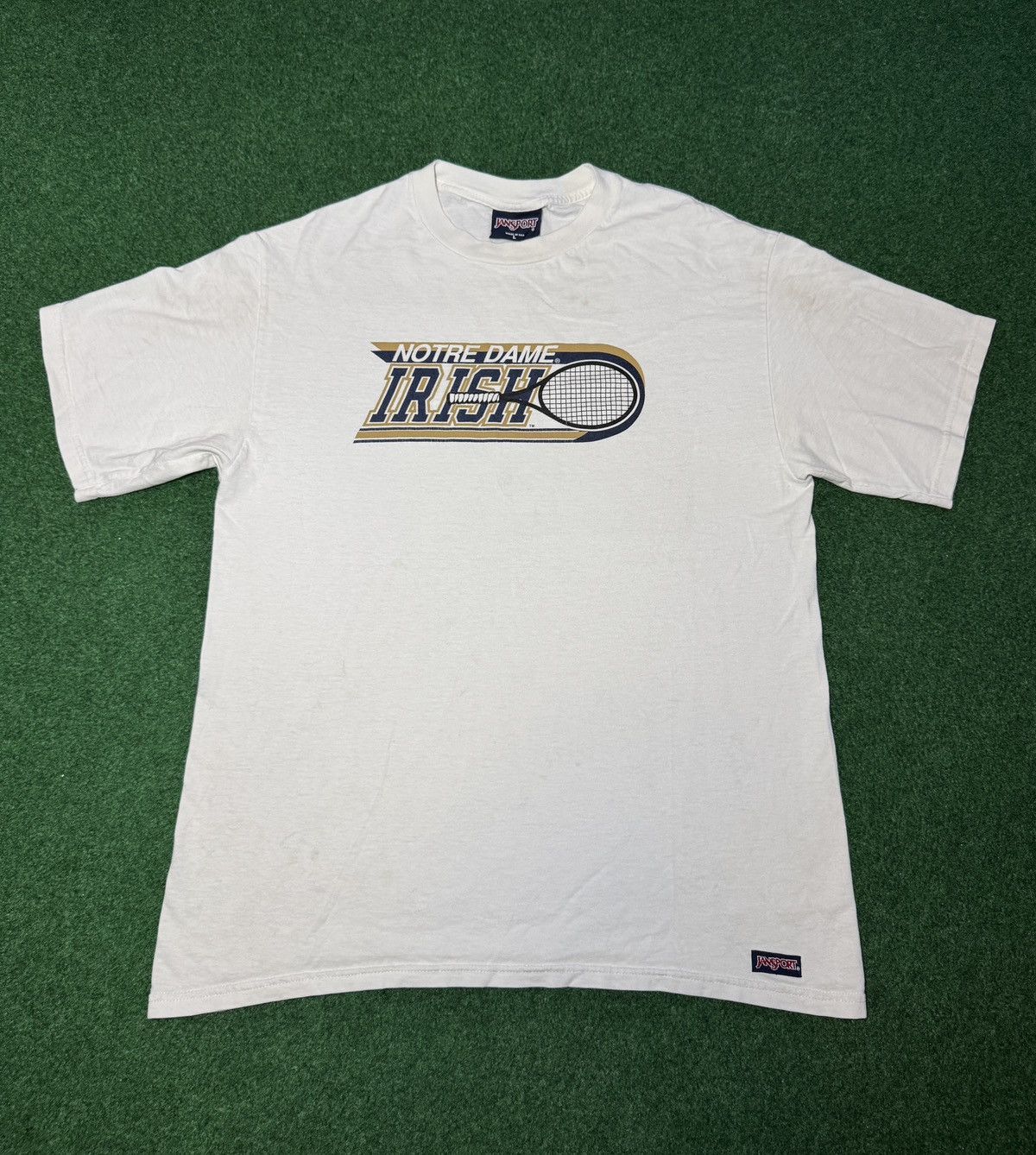 Jansport Vintage 90s Notre Dame Irish Tennis Jansport CollegeT Shirt Size US L / EU 52-54 / 3 - 1 Thumbnail