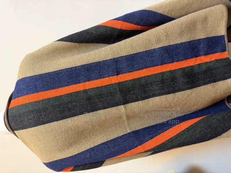 Hermes Hermes Striped Cashmere Multicolor Large Shawl Fringe Scar Size ONE SIZE - 4 Thumbnail