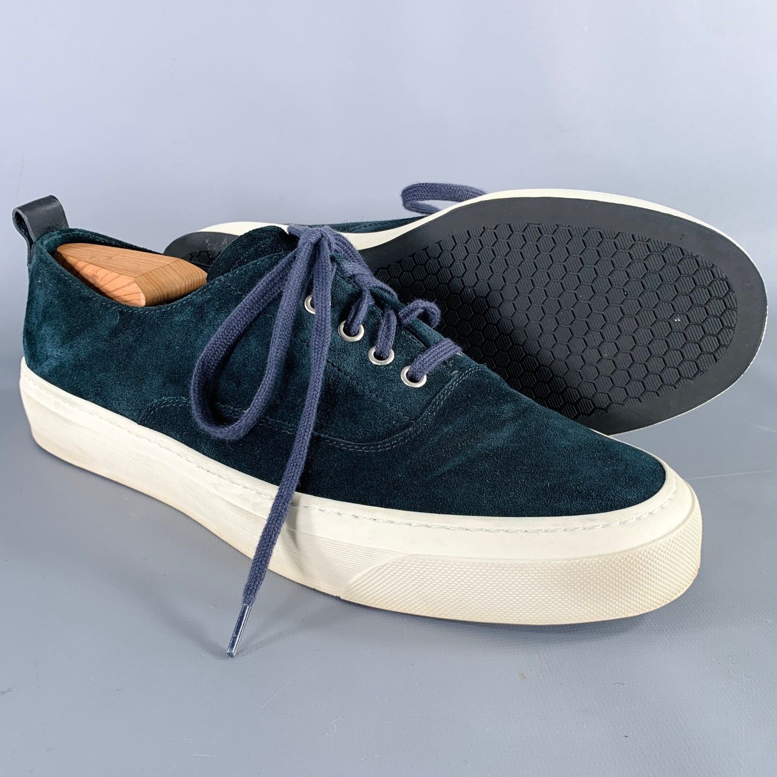 Other OFFICINA SLOWEAR Size 9 Navy Cream Suede Sneakers Size US 9 / EU 42 - 5 Thumbnail