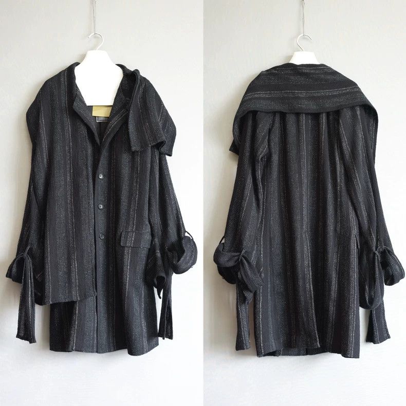 Yohji Yamamoto Yohji Yamamoto 24SS raglan sleeve knotted stripe coat 2504- Size US S / EU 44-46 / 1 - 4 Thumbnail