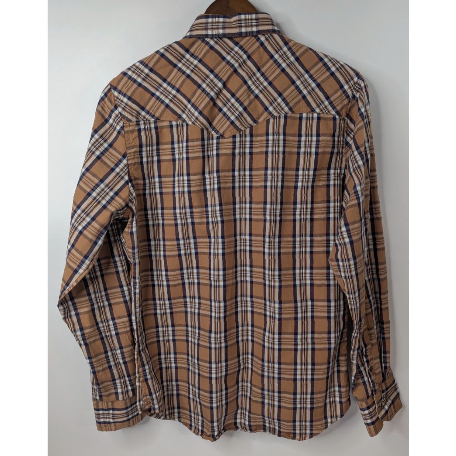 Vintage Moy Ferreti Plaid Shirt Button-Up Cowboys Mens Size S Brown Cotton Long Sleeve Pearl Snap Size US S / EU 44-46 / 1 - 4 Thumbnail