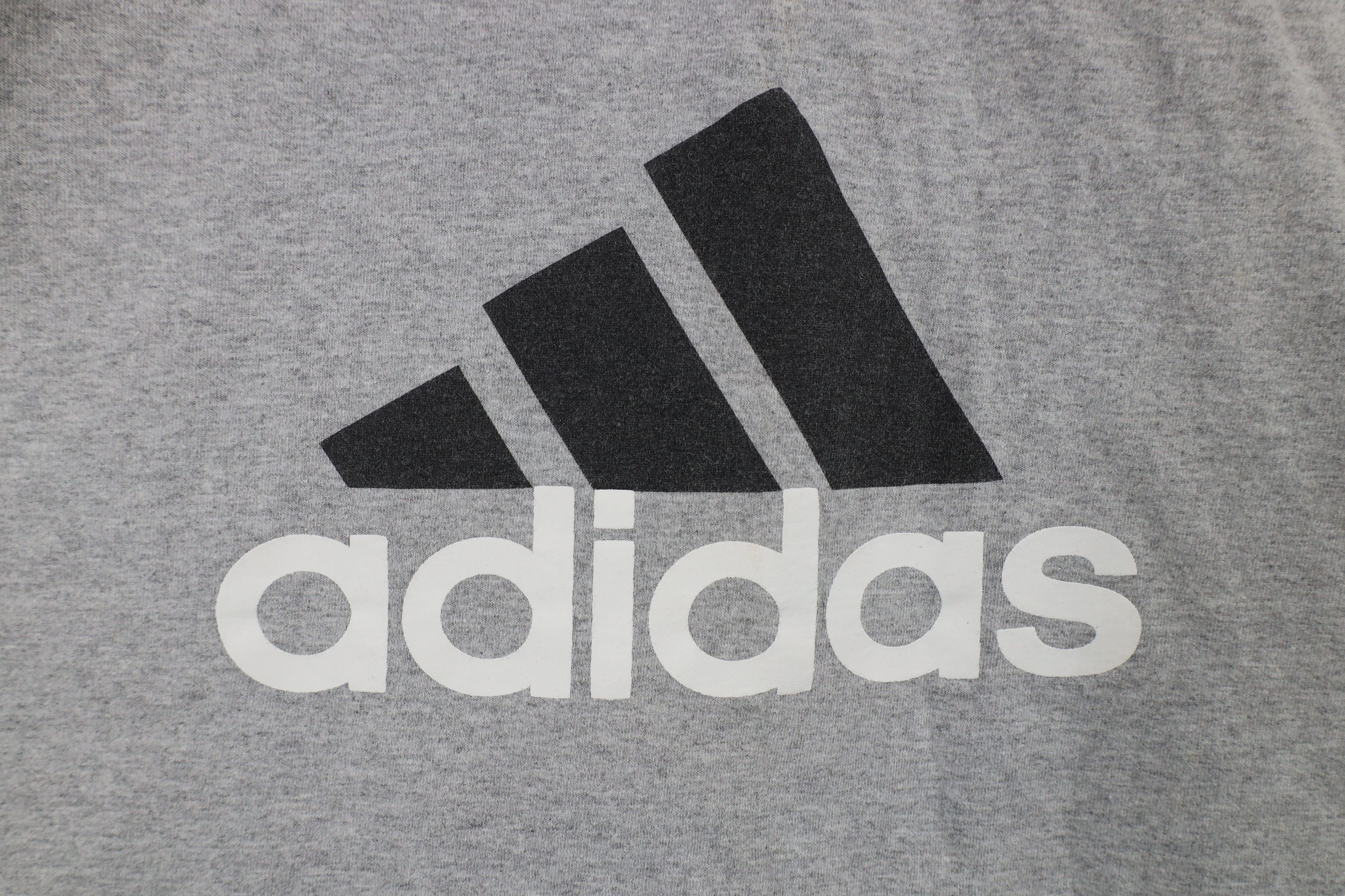 Adidas × Vintage Vintage 90s Adidas Logo Long Sleeve T-Shirt Heather Gray USA Size US XXL / EU 58 / 5 - 4 Thumbnail