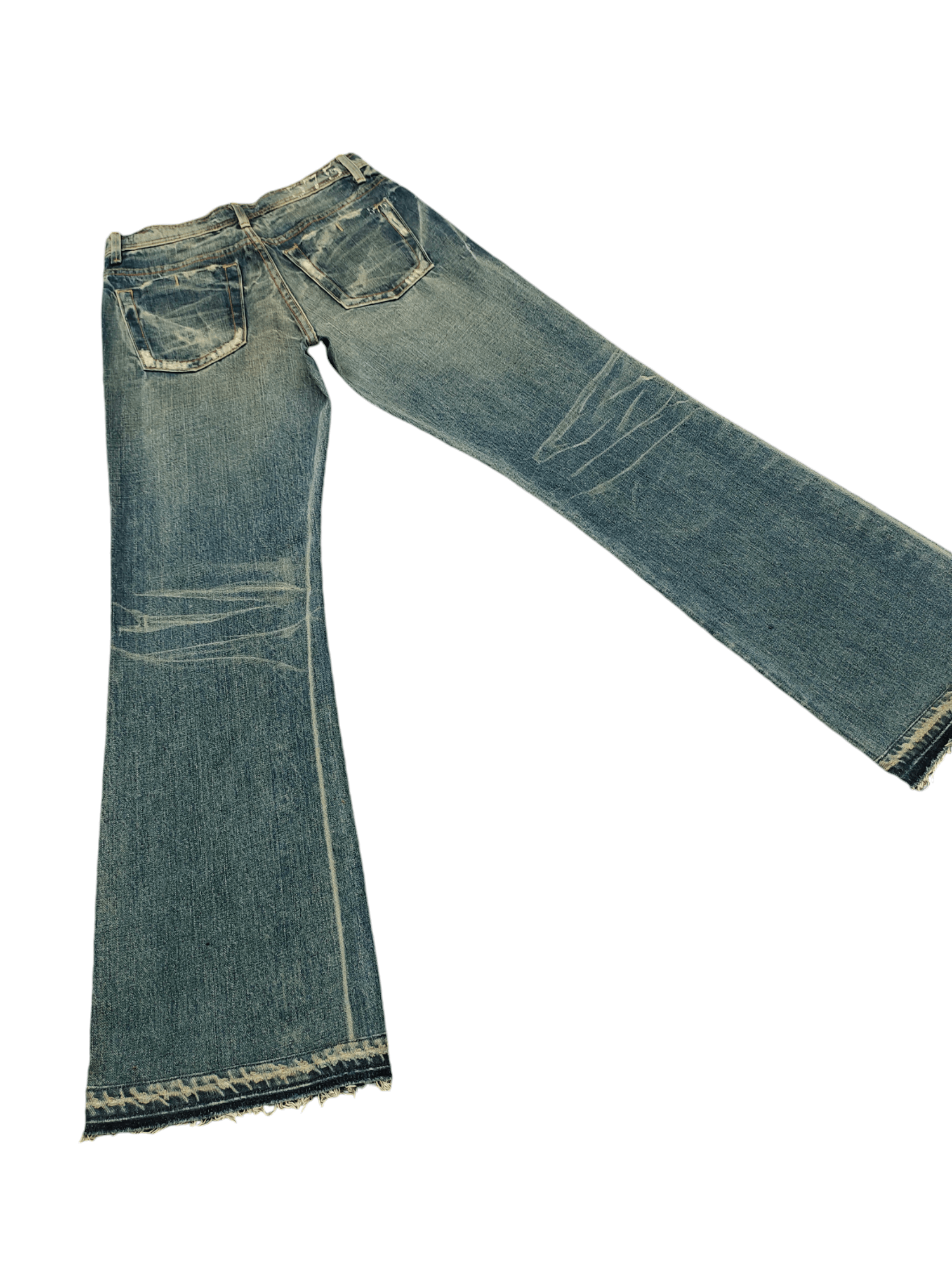 If Six Was Nine Flare Jeans 575 Denim Clawmark Distress Faded Bootcut Y2k Size US 29 - 13 Thumbnail