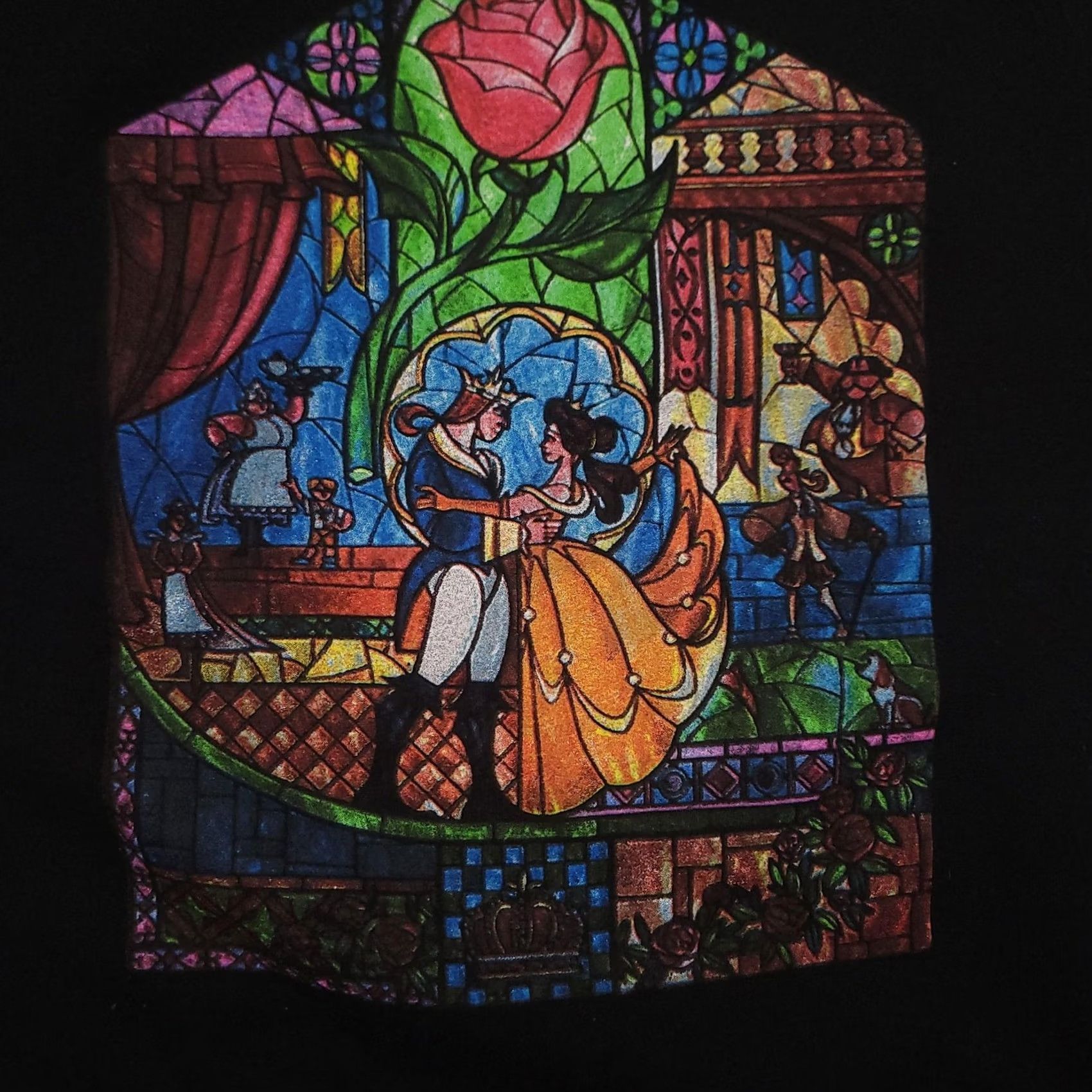 Disney Disney Sweatshirt Mens Large Black Stained Glass Pullover Size US L / EU 52-54 / 3 - 7 Thumbnail