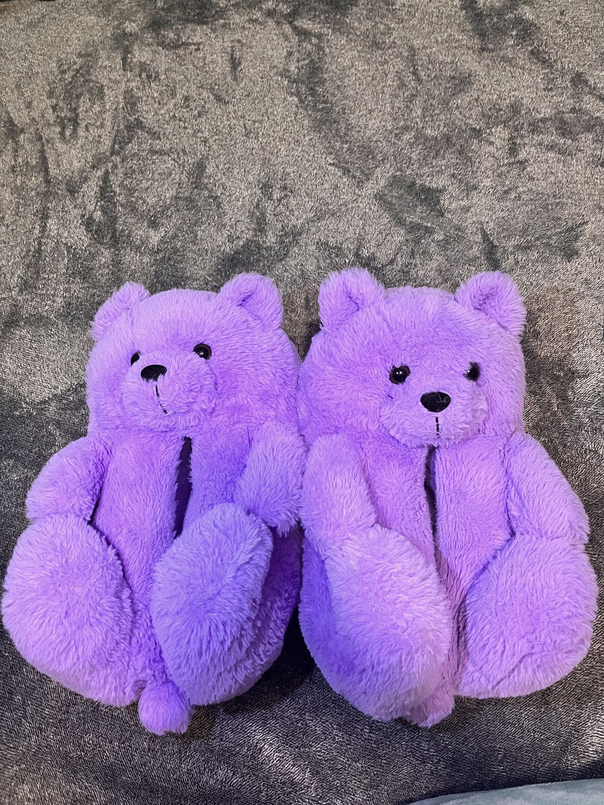 Other Purple Teddy Bear Plush Slippers – Cozy & Cute Size US 10 / IT 40 - 1 Thumbnail