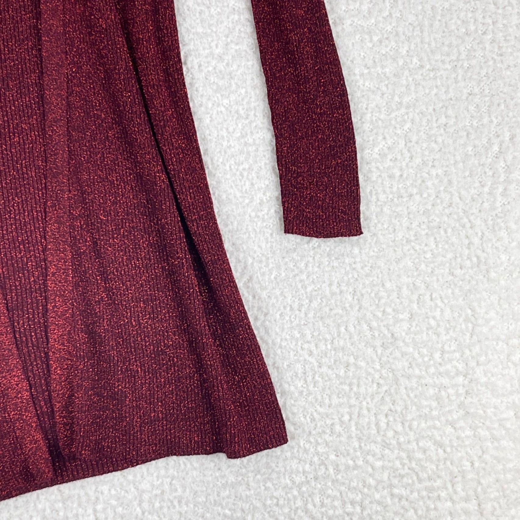 Vintage The Limited Cardigan Sweater Womens Medium Red Shimmer Open Front Knit Long Sleeve Size M / US 6-8 / IT 42-44 - 4 Thumbnail