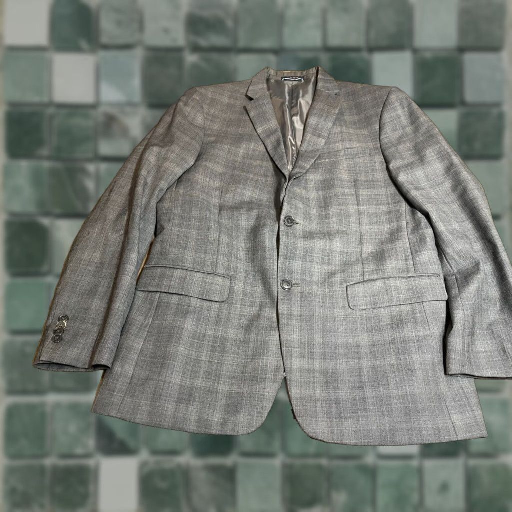 Tommy Hilfiger Tommy Hilfiger Blazer Mens 42 Gray Two-Button Single-Breasted Jacket Coat Regular Blazer Sports Men Size 42R - 1 Thumbnail