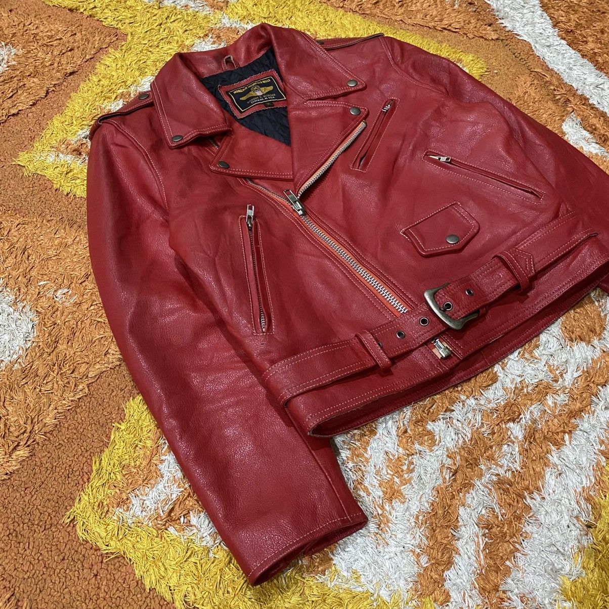 Genuine Leather 🔥Morgan Memphis Belle double collar biker jacket Size US M / EU 48-50 / 2 - 5 Thumbnail