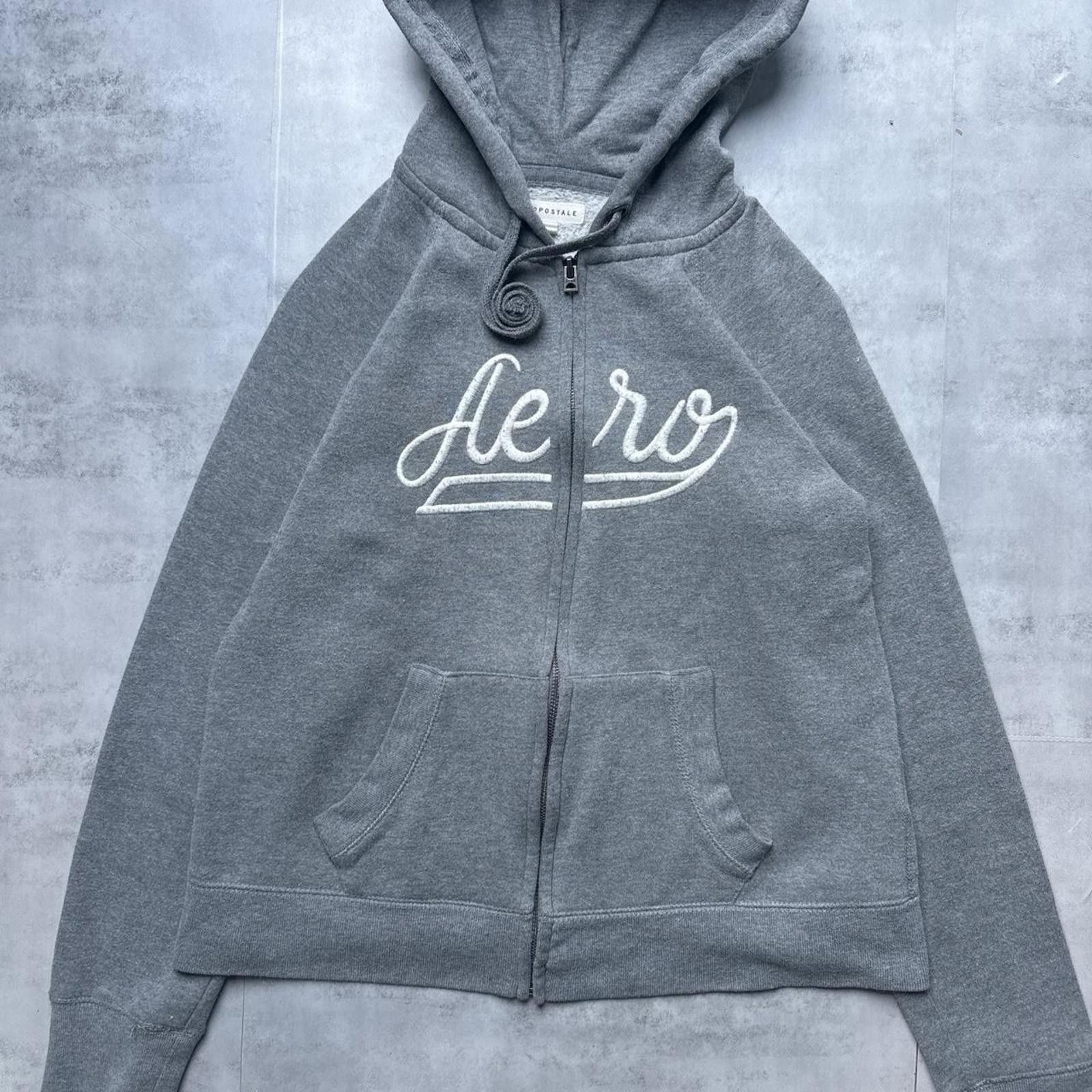 Aeropostale Y2K Aeropostale 00s Gray Zip Up Hoodie Jacket Size M / US 6-8 / IT 42-44 - 2 Thumbnail
