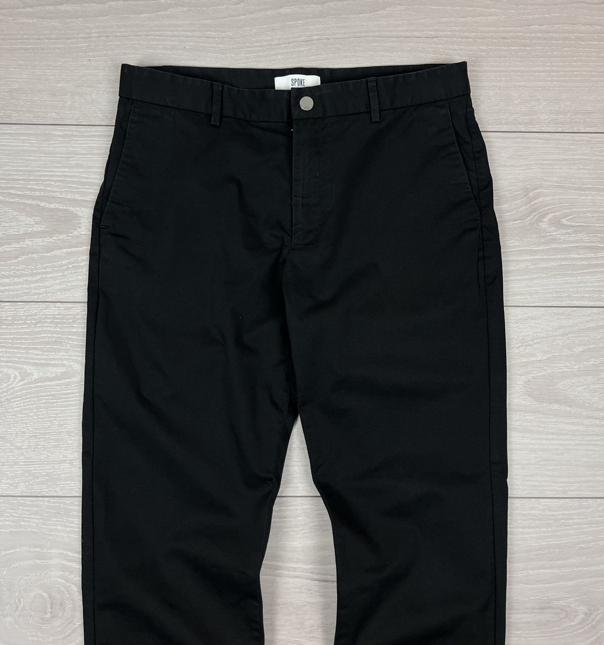 SPOKE Spoke London Sharps Build B Black Cotton Pants Size US 33 - 4 Thumbnail