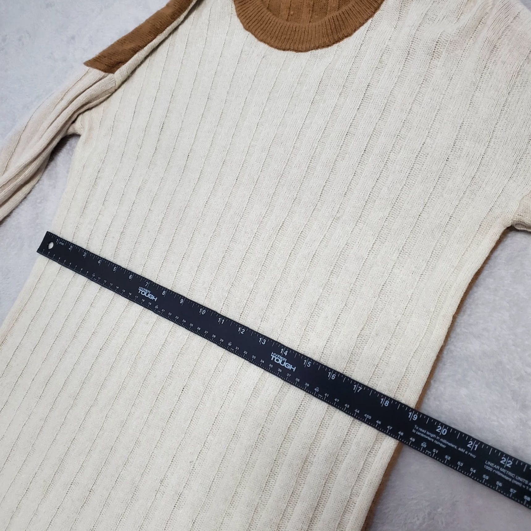 Madewell Madewell Sweater Dress Women’s M Beige Brown Ribbed Midi Wool Blend Long Sleeve Size M / US 6-8 / IT 42-44 - 7 Thumbnail