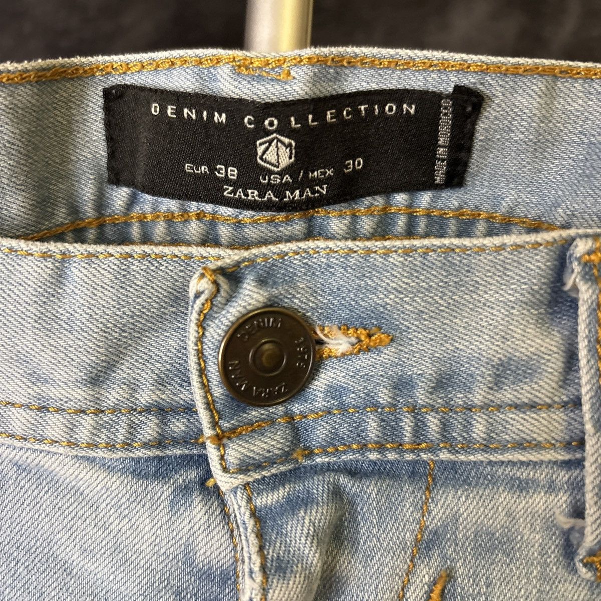 Zara Zara Blue Skinny Jeans with Tapered Leg and Faded Look 30 Size US 30 / EU 46 - 3 Thumbnail