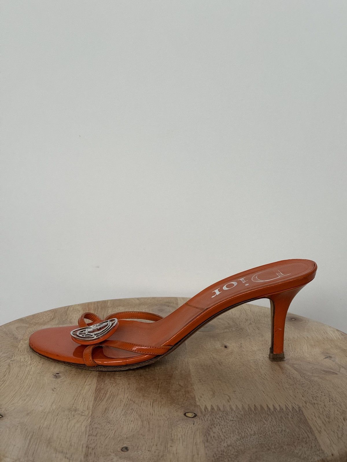 Dior × Vintage Dior Orange Leather Mules Sandals Straps Size US 6 / IT 36 - 2 Thumbnail