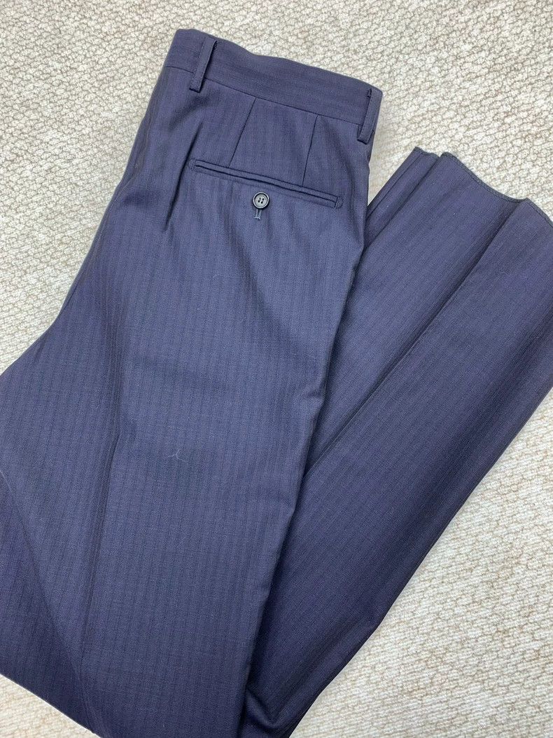 Other LORO PIANA Dark blue and dark red stripes, wool dress trou Size US 32 / EU 48 - 5 Thumbnail
