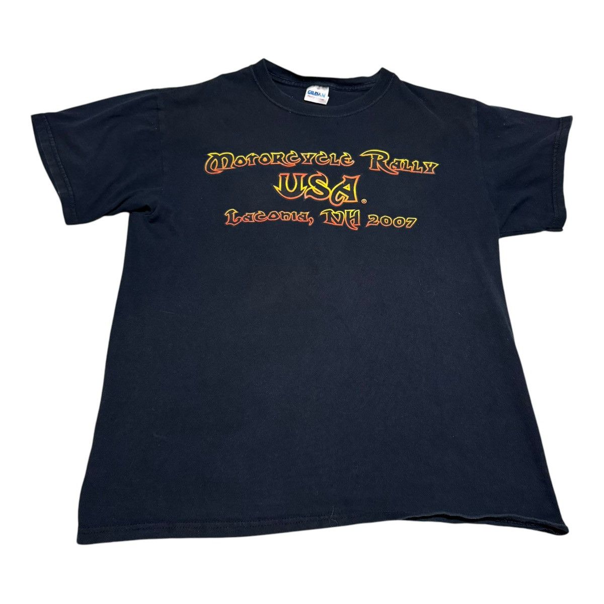 Gildan 2007 Laconia Motorcycle Biker Rally Black Shirt Adult Large Size US L / EU 52-54 / 3 - 3 Thumbnail
