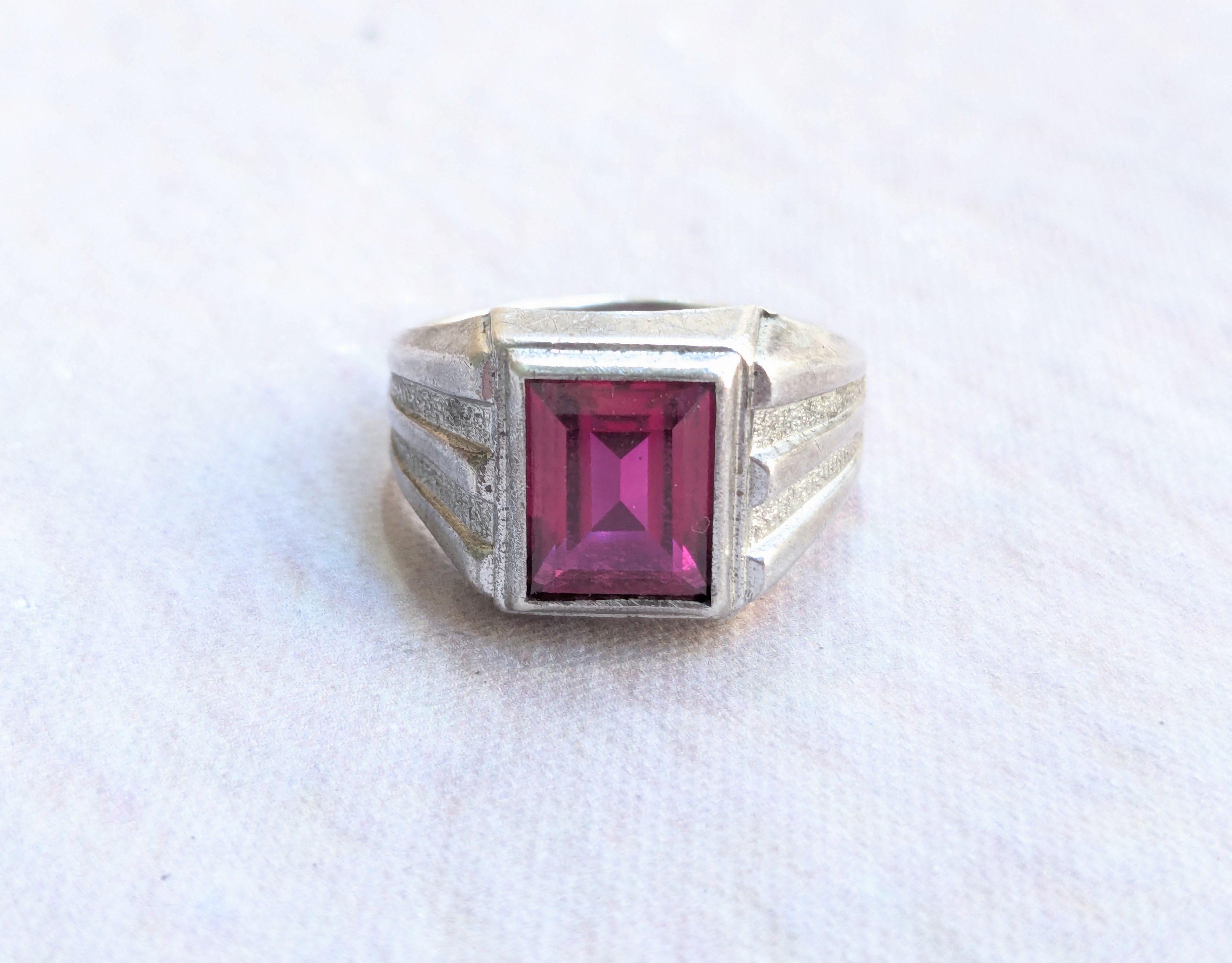Jewelry Vintage Sterling Silver Ruby Ring Red Label Ruby 9 Size ONE SIZE - 3 Thumbnail