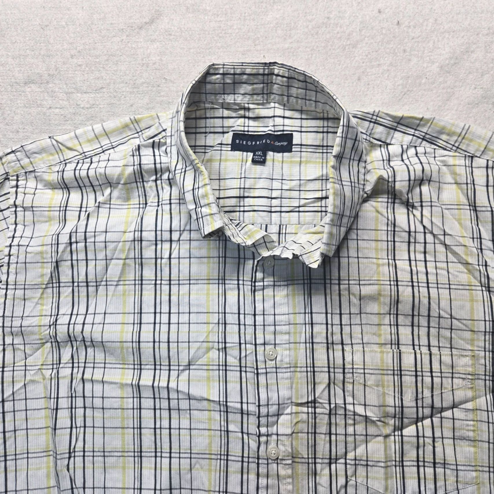 Vintage Siegfried Shirt Button-Up Short Sleeve Plaid Blue 2XL Mens Adult Size 2XL Size US XXL / EU 58 / 5 - 2 Thumbnail