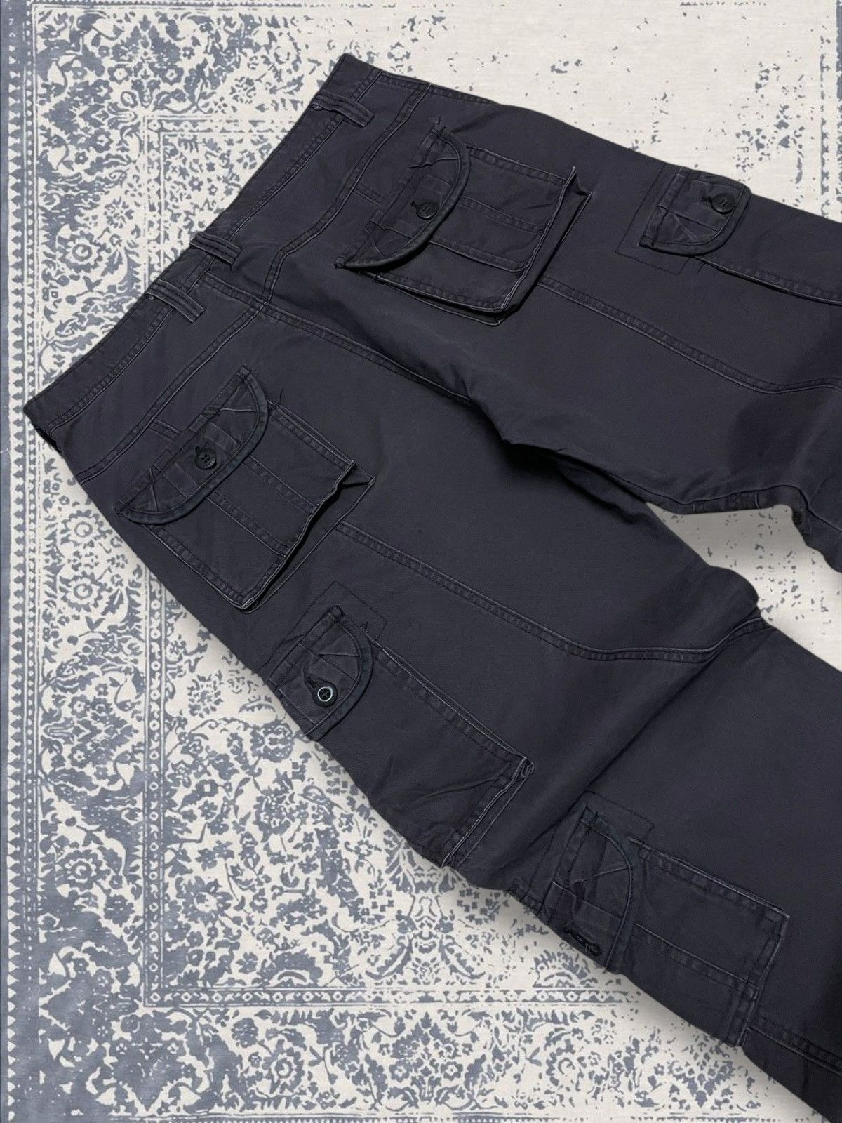 Designer × Japanese Brand × Vintage Vintage 1990s Japan Designer Qianyige Faded Cargo Combat Size US 33 - 16 Thumbnail