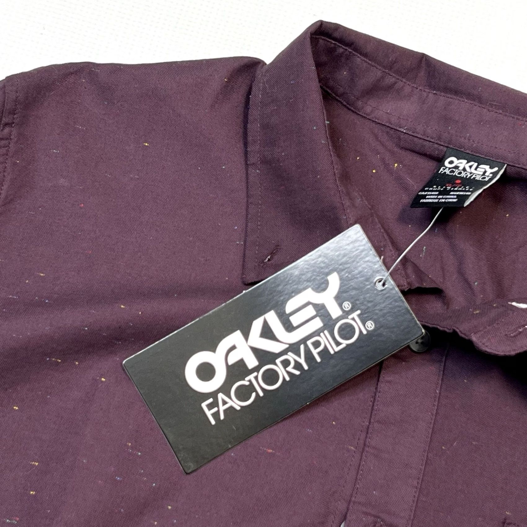 Oakley VINTAGE Oakley Shirt Mens XL Purple Paint Splatter Button-Down Long Sleeve New Size US XL / EU 56 / 4 - 2 Thumbnail