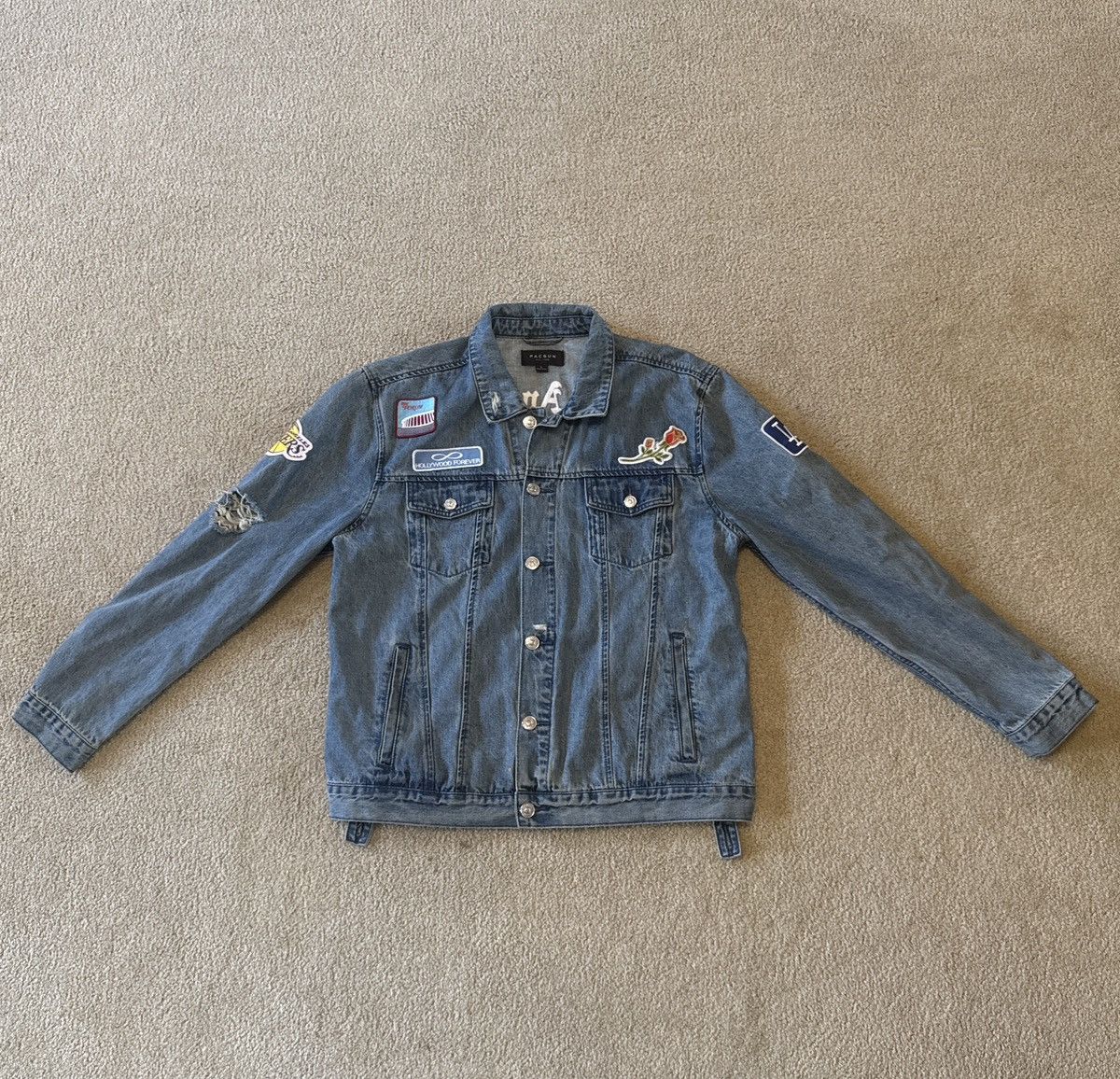 Pacsun Embroidered Denim Jacket Size US L / EU 52-54 / 3 - 1 Thumbnail