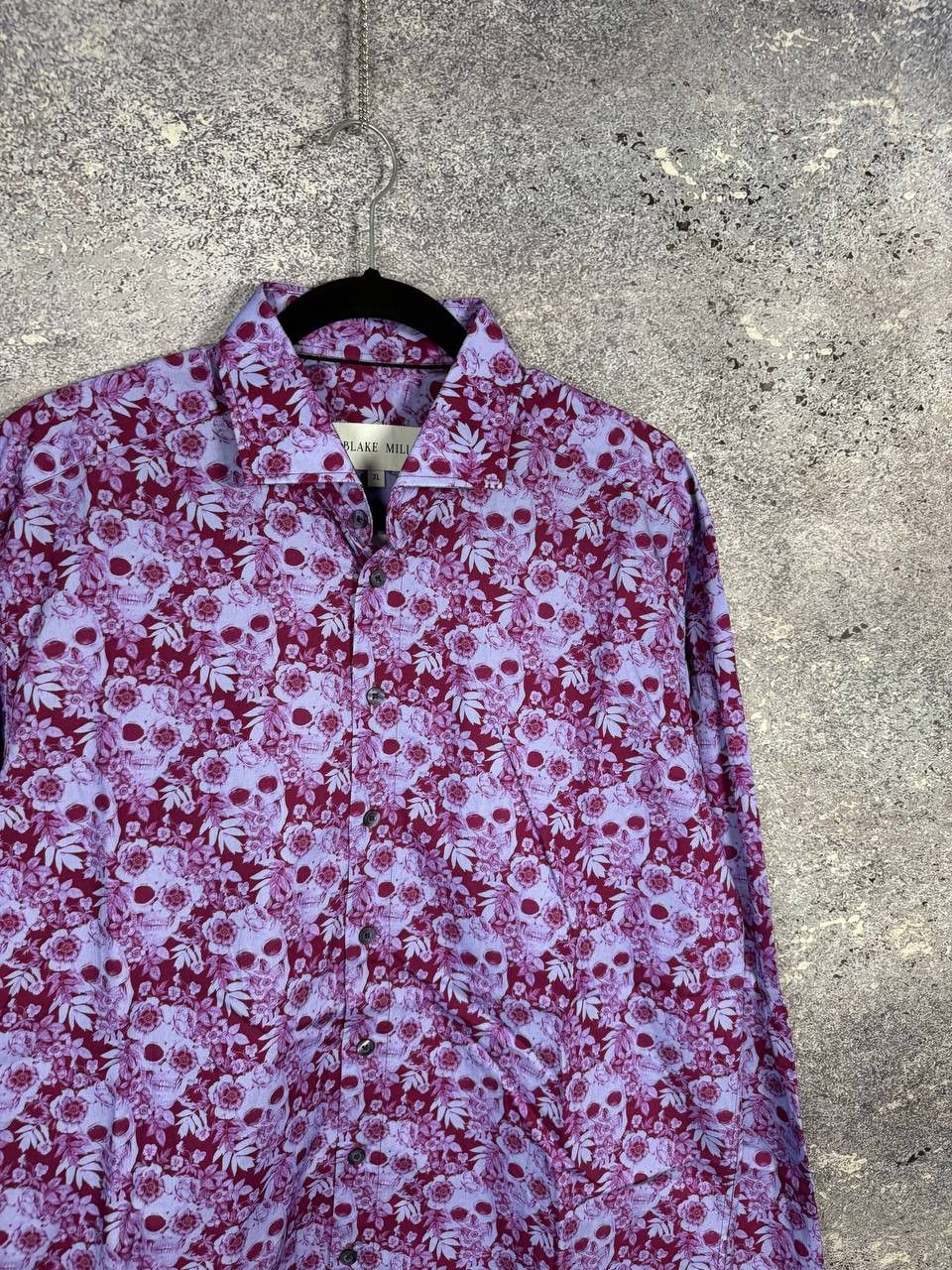 Vintage Blake Mill Original Designer Skulls & Roses Men's Shirt XL Size US XL / EU 56 / 4 - 4 Thumbnail