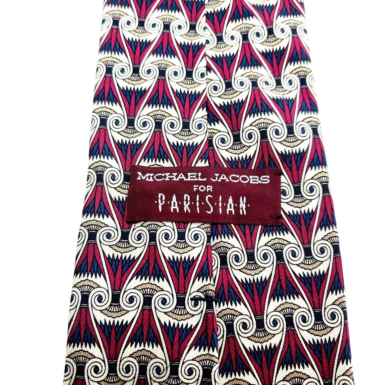 Michael Kors Michael Kors Parisian Silk Tie Print Red Geometric Short Size ONE SIZE - 3 Thumbnail
