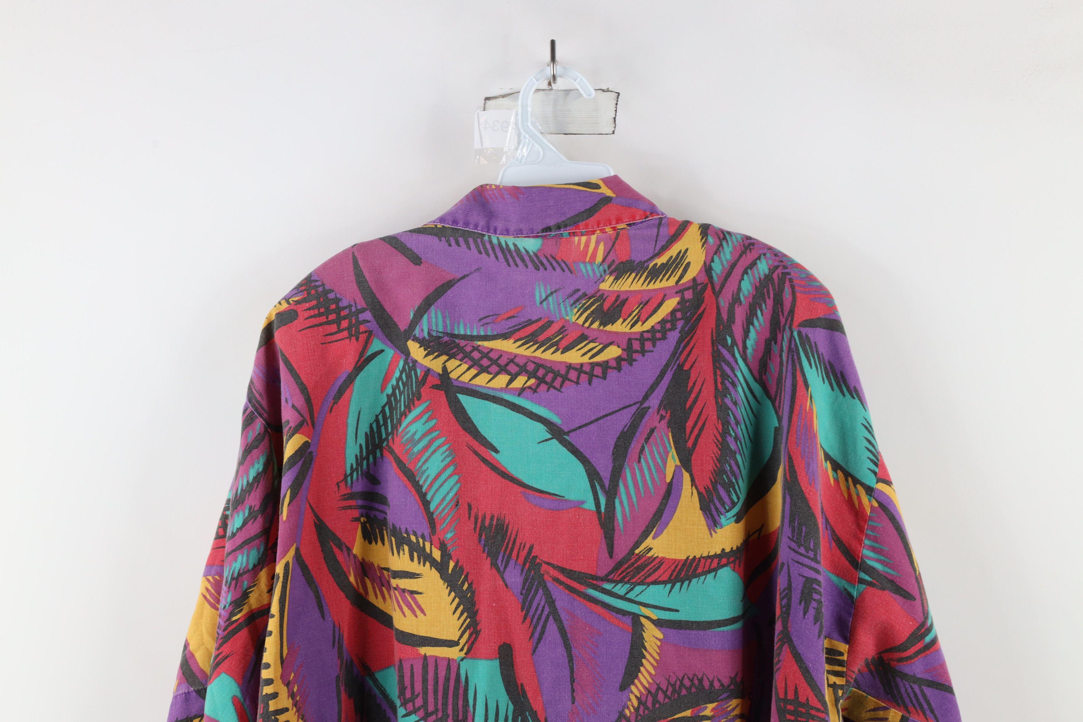 Vintage Vintage 90s Streetwear Abstract Collared Button Shirt USA Size XXL / US 16-18 / IT 52-54 - 11 Thumbnail