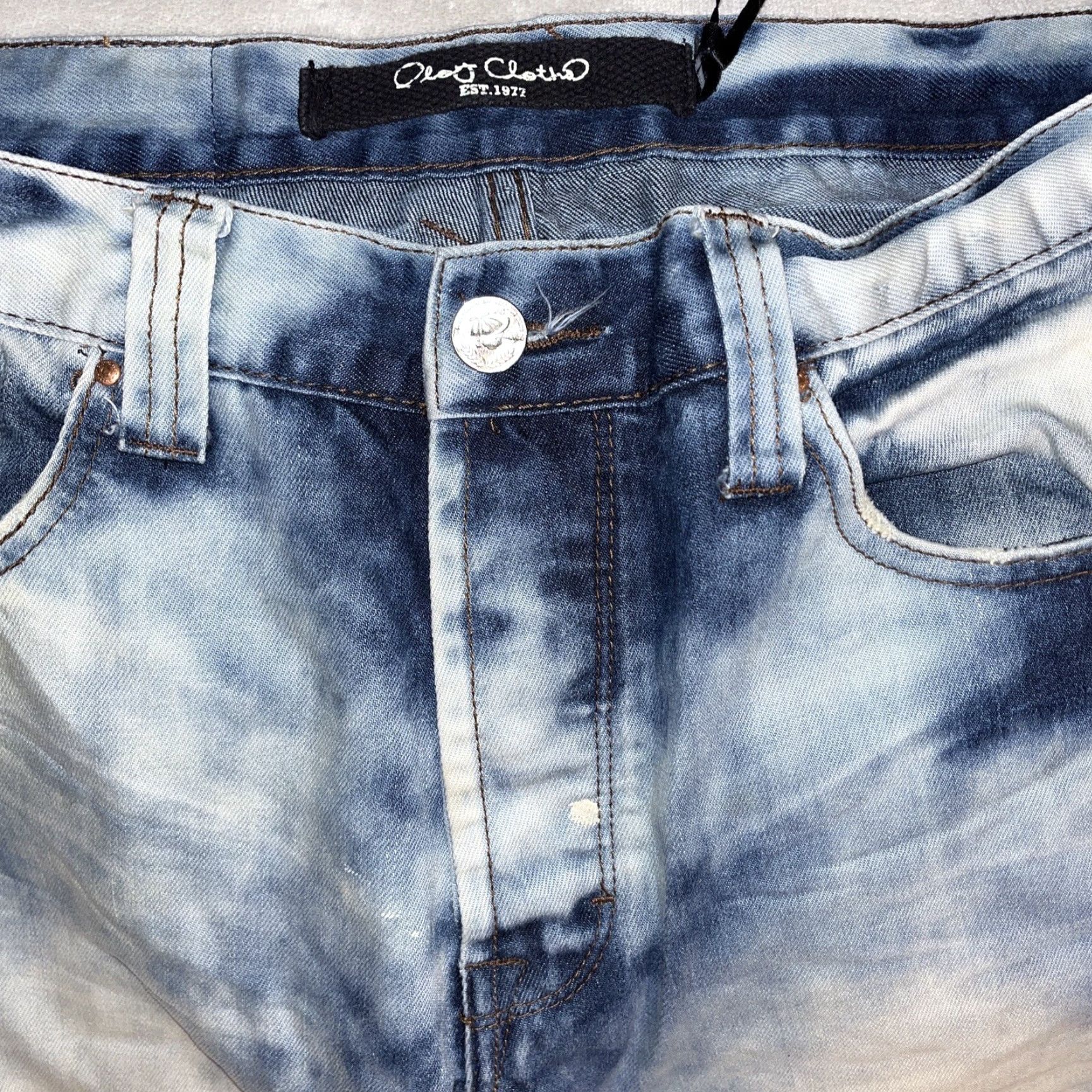 Vintage Play Cloths Men's Acid Wash Jeans Size 34 Blue Straight Fit Regular Size US 34 / EU 50 - 2 Thumbnail