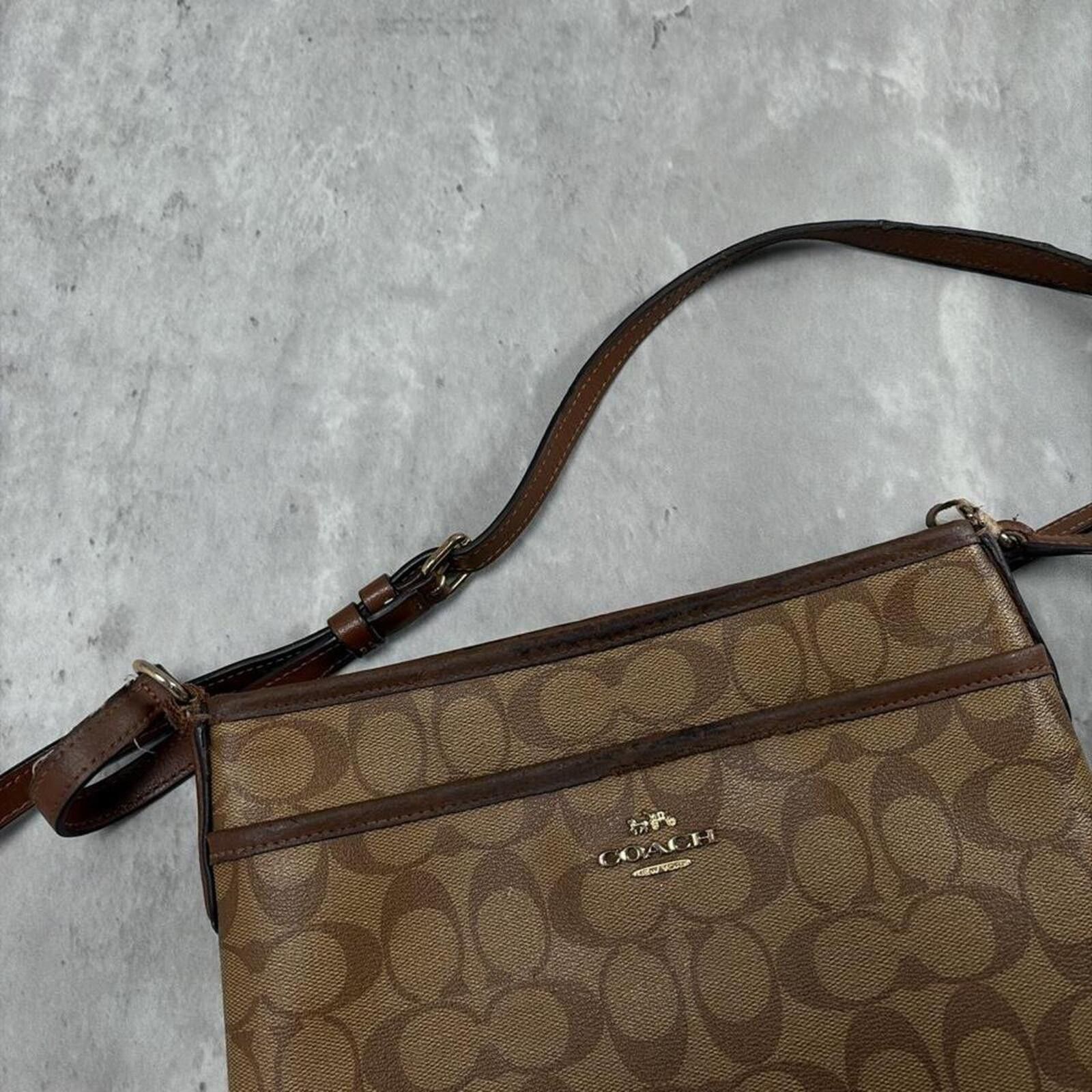 Coach Y2K Brown Coach Signature C Distressed Grunge Crossbody Bag Size ONE SIZE - 3 Thumbnail