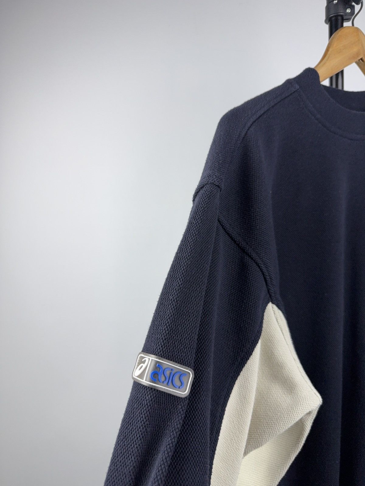 Asics Vintage 90s Retro Asics Retro Crewneck Sweatshirt Navy Size US S / EU 44-46 / 1 - 5 Thumbnail