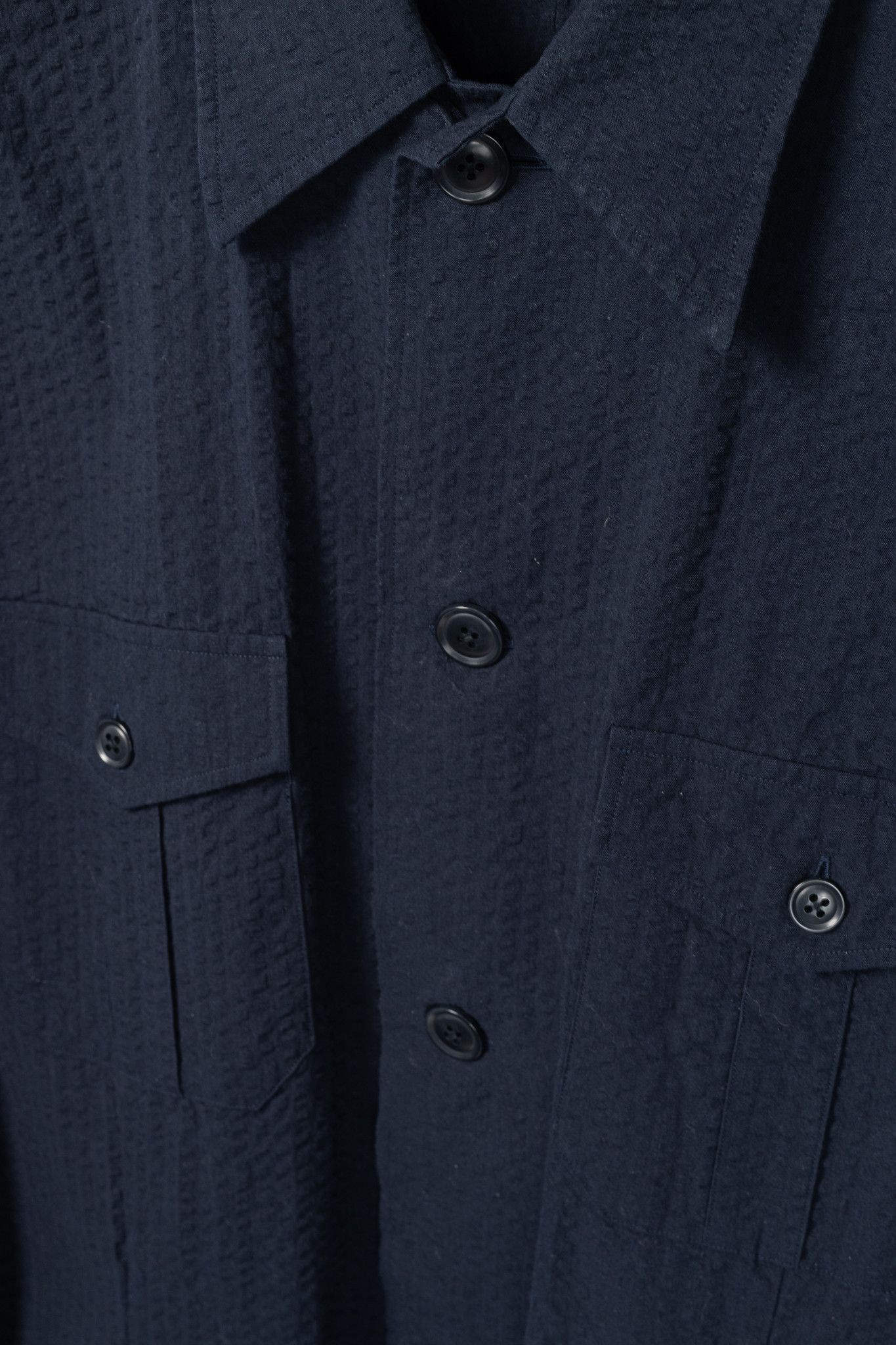 Ring Jacket RJ By Ring Jacket Navy Cotton Seersucker Utility Jacket Size US XL / EU 56 / 4 - 8 Thumbnail