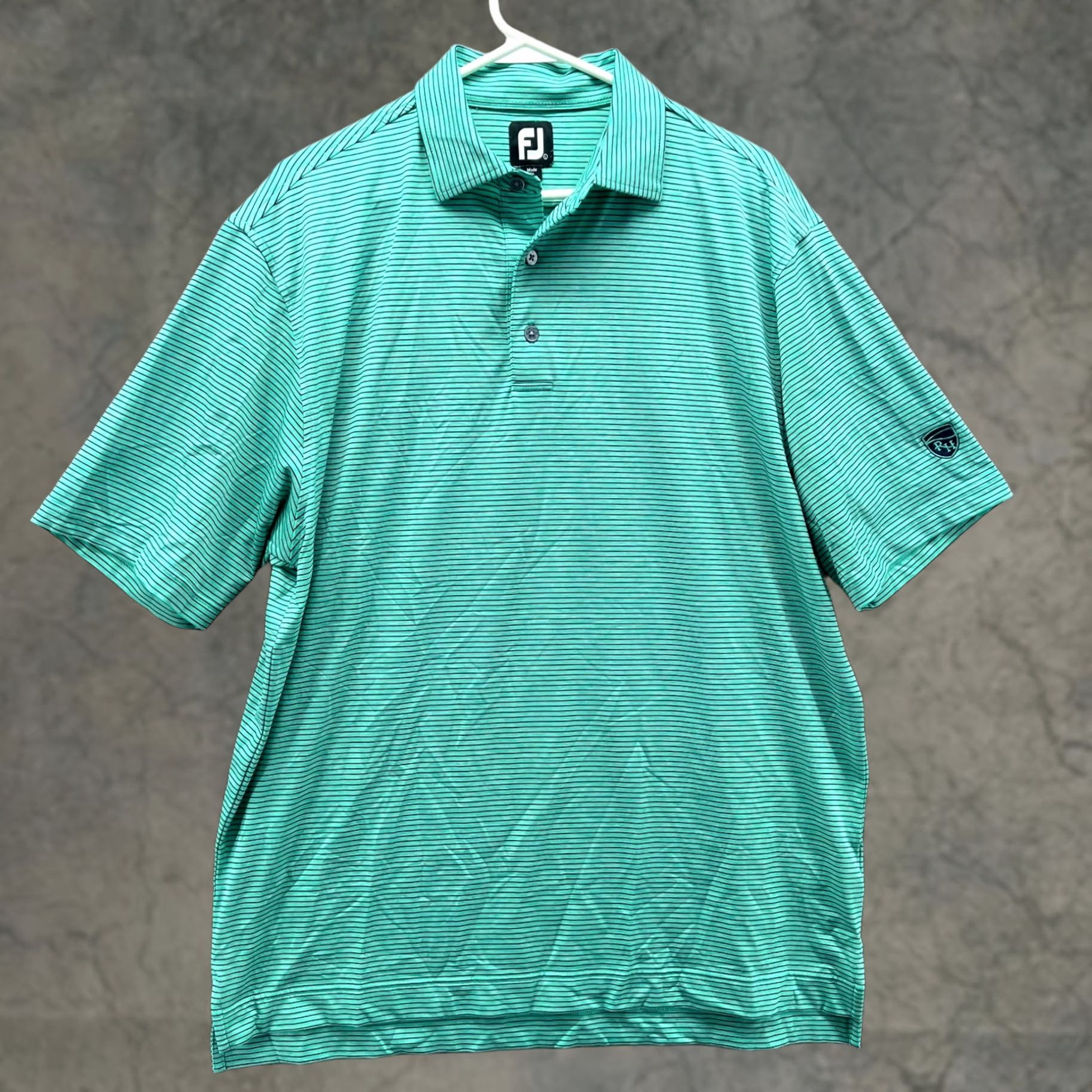 Footjoy FootJoy Polo Shirt Mens Large Green Stripes Preppy Golf RH Country Club Stretch Size US L / EU 52-54 / 3 - 1 Thumbnail