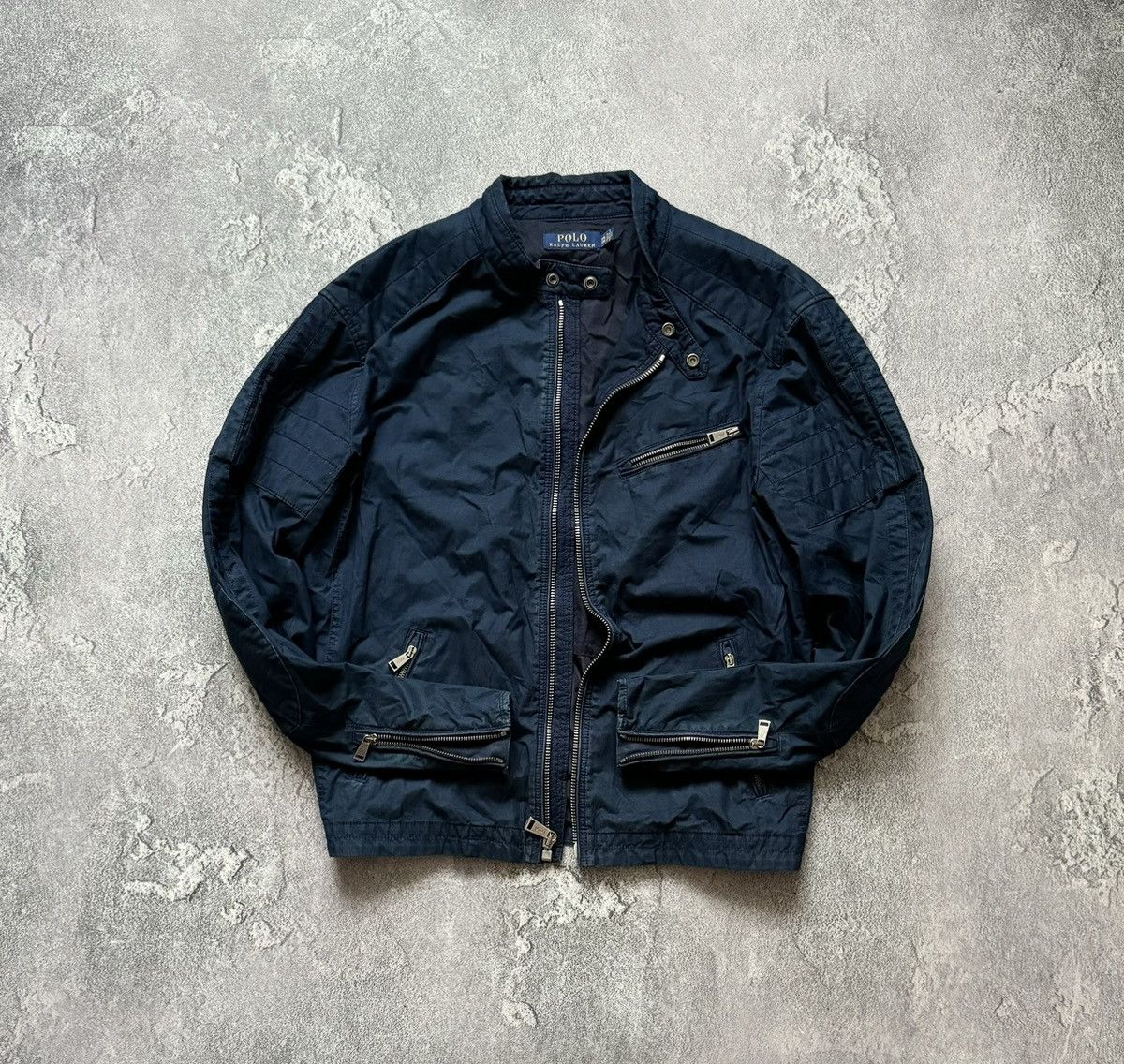 Polo Ralph Lauren × Vintage Polo Ralph Lauren XXL zip bomber style denim bike jacket 00s Size US XXL / EU 58 / 5 - 1 Thumbnail