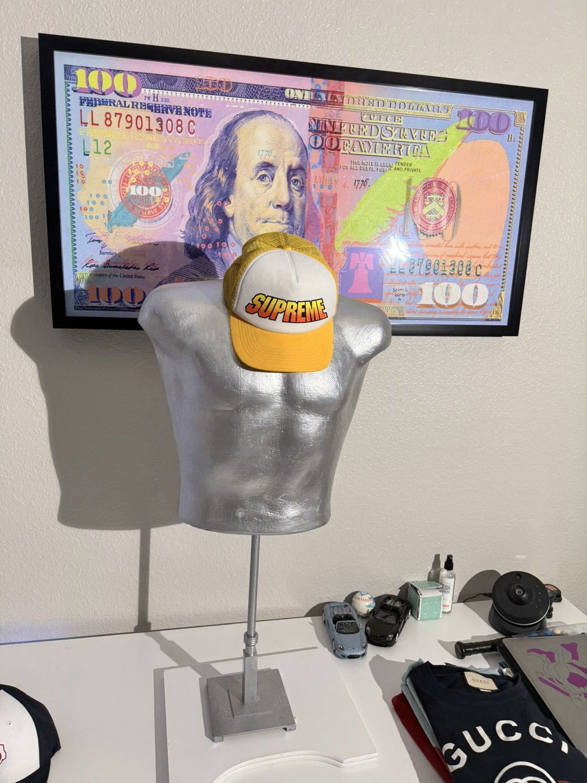 Supreme Supreme gradient logo mesh trucker snapback yellow white Size ONE SIZE - 2 Thumbnail