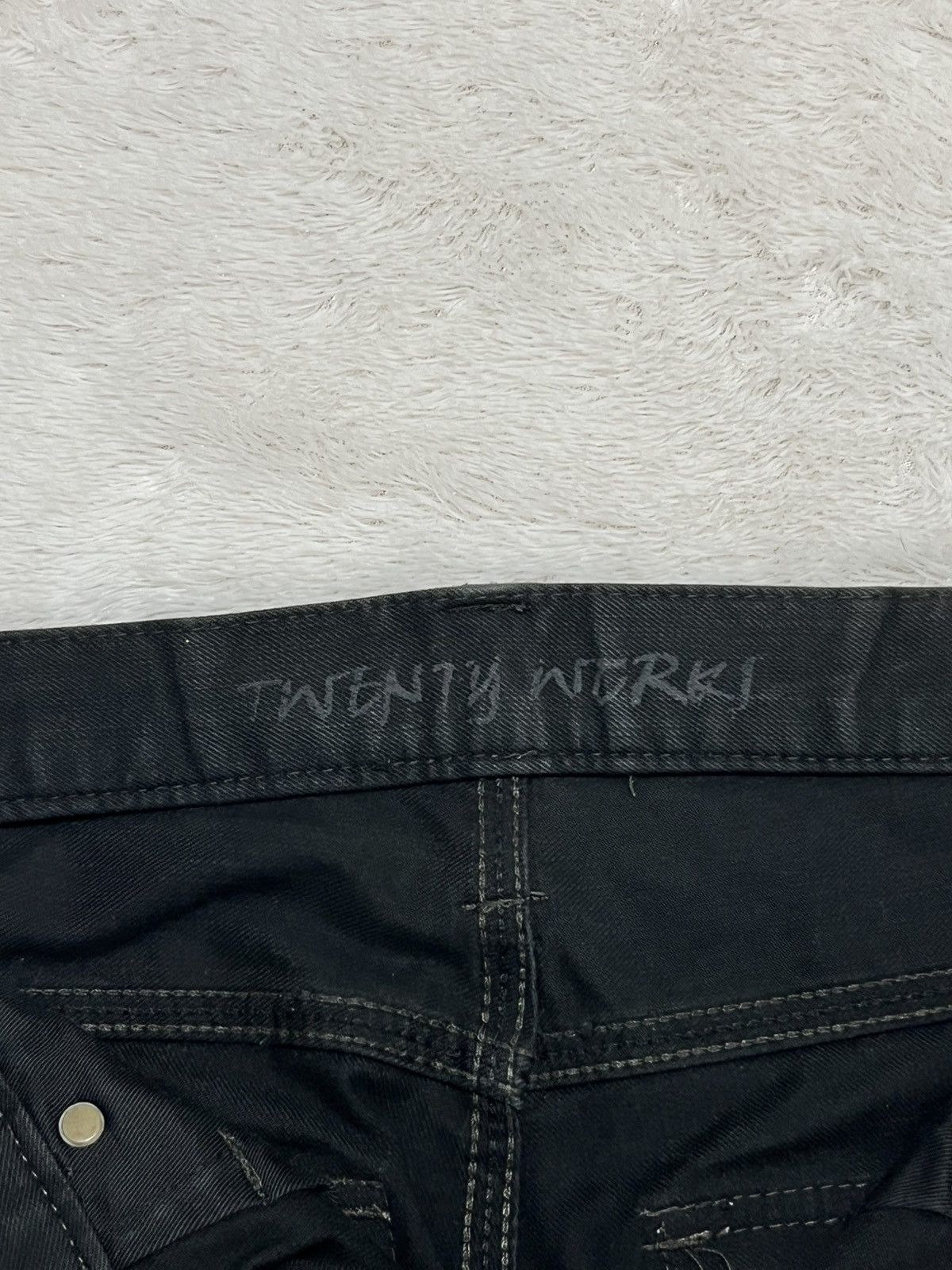 Other Twenty Works Black Leather Pocket Jeans Y2K Japan Size US 30 / EU 46 - 4 Thumbnail