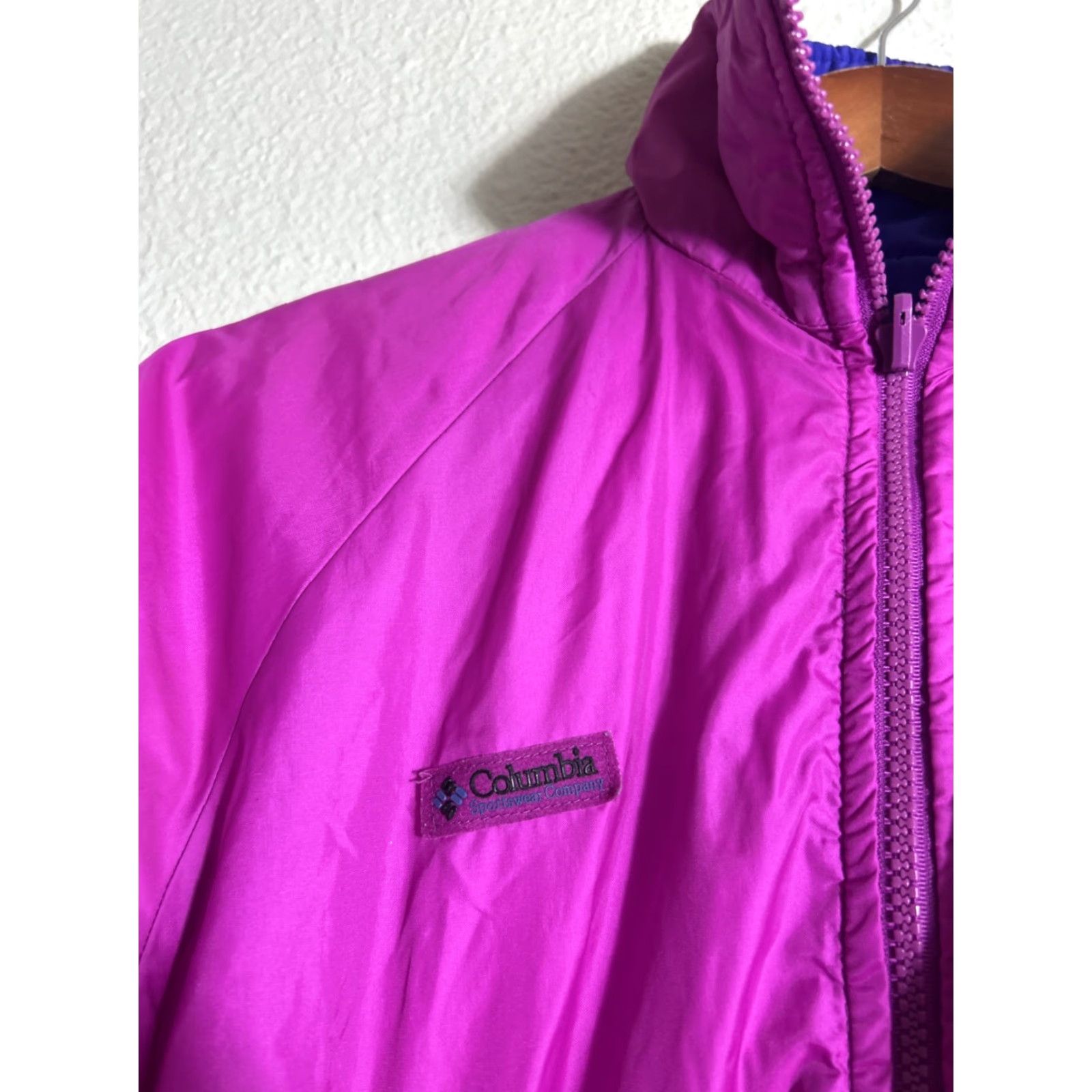 Pinko VINTAGE Columbia Women’s Jacket Reversible 90s Small Pink Purple Full Zip Puffer Size S / US 4 / IT 40 - 3 Thumbnail