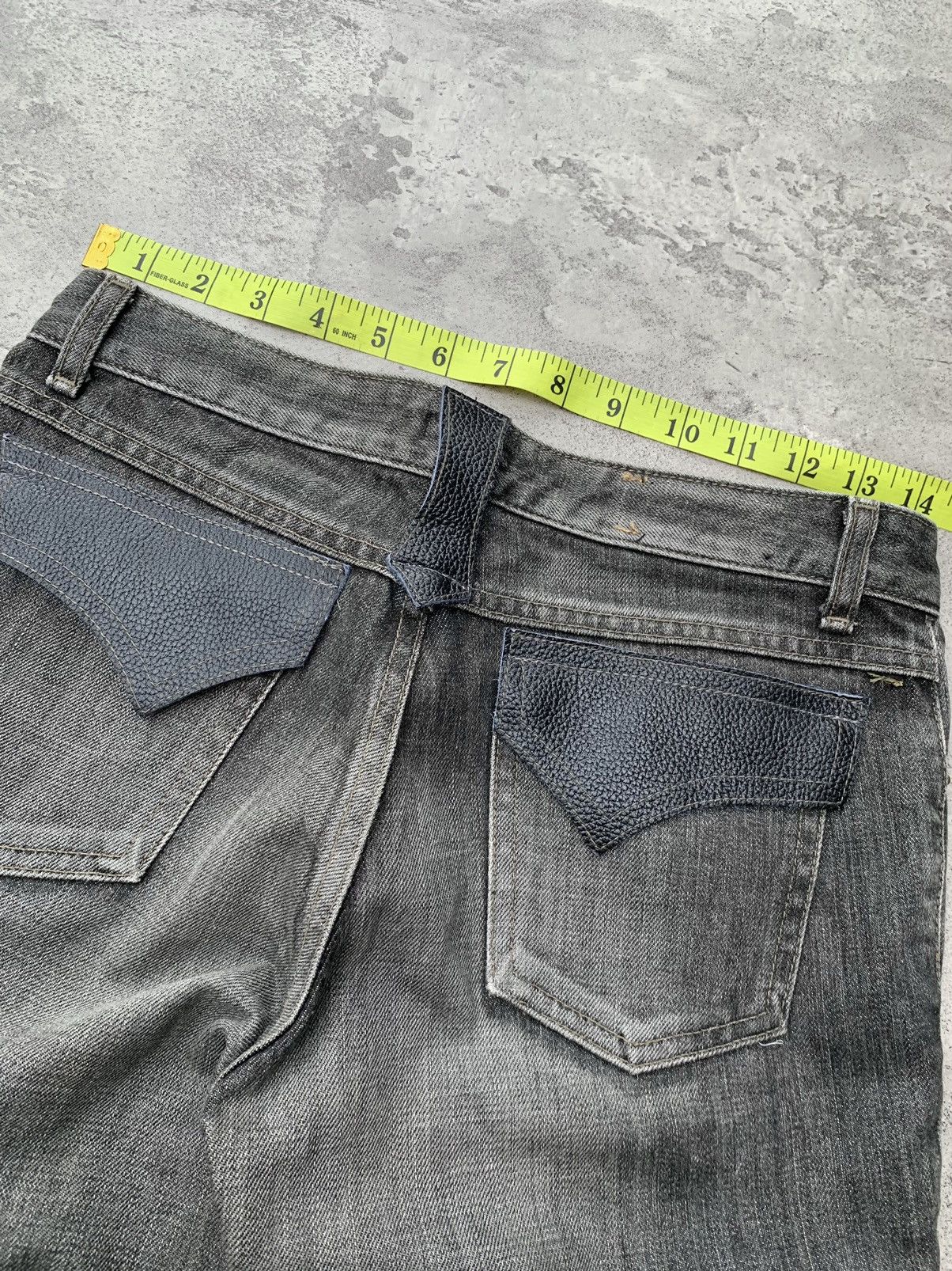 Japanese Brand Something EDWIN leather lace-up slim flare jeans Size US 27 - 5 Thumbnail