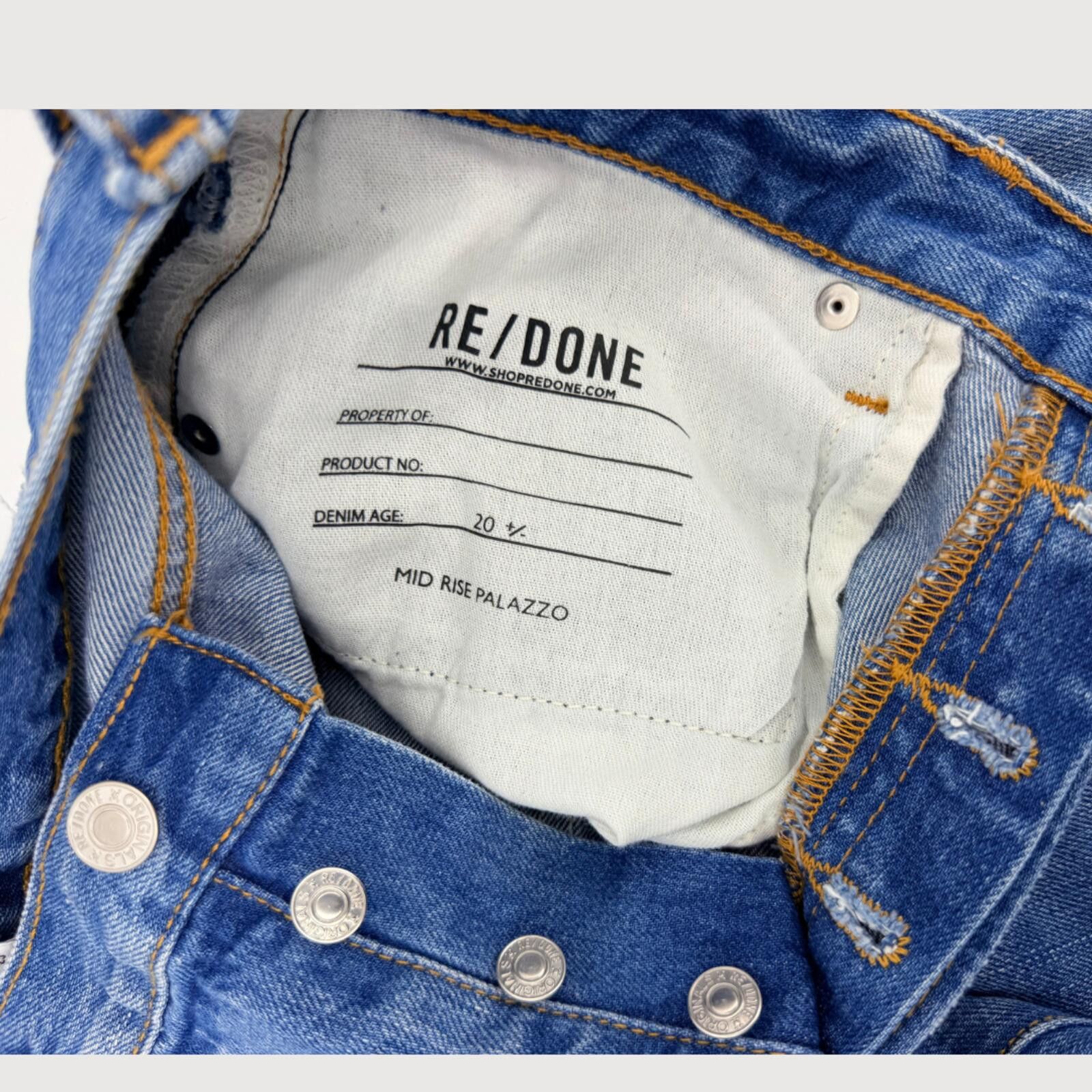 RE/DONE RE/DONE Mid Rise Wide Leg Cropped Jeans Blue 25 Size 25" / US 0 / IT 36 - 3 Thumbnail