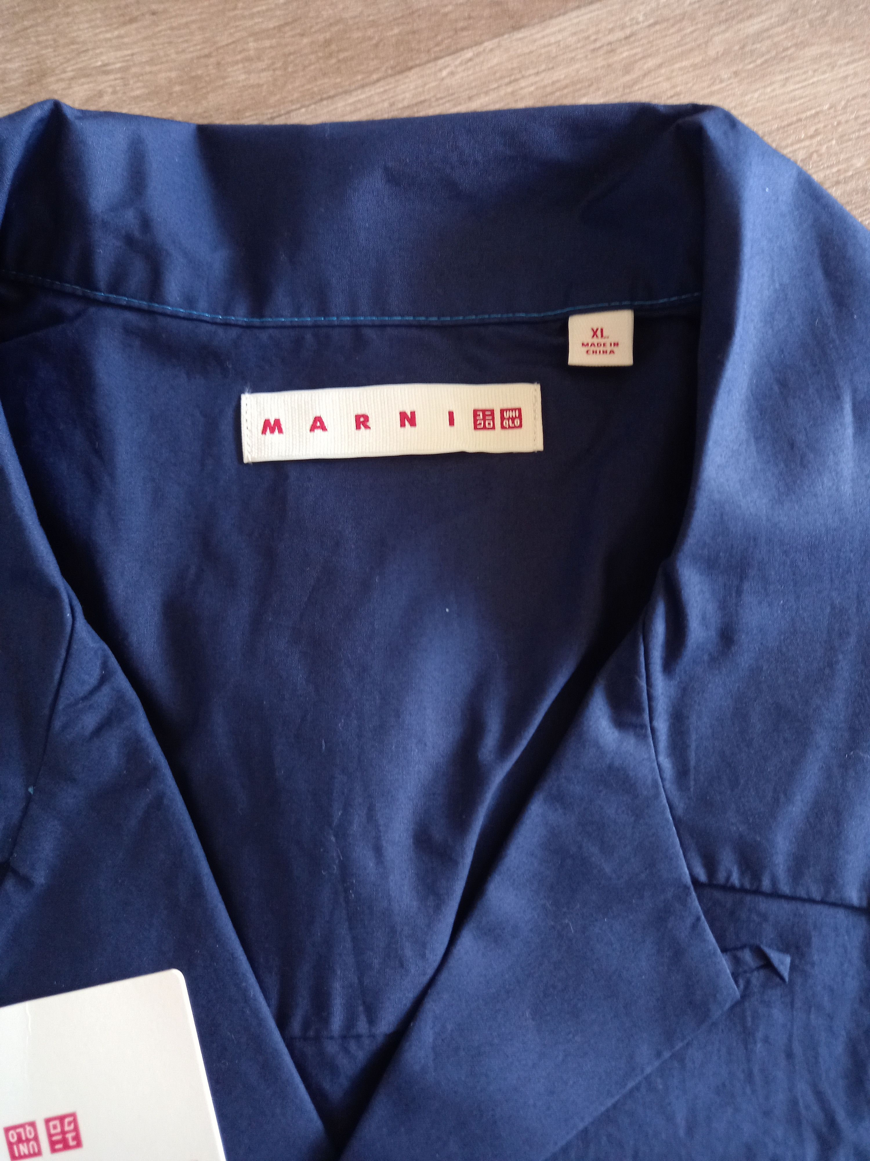 Marni × Uniqlo UNIQLO x MARNI Oversized Shirt Navy Blue sz Asian XL (US L) Size US L / EU 52-54 / 3 - 4 Thumbnail