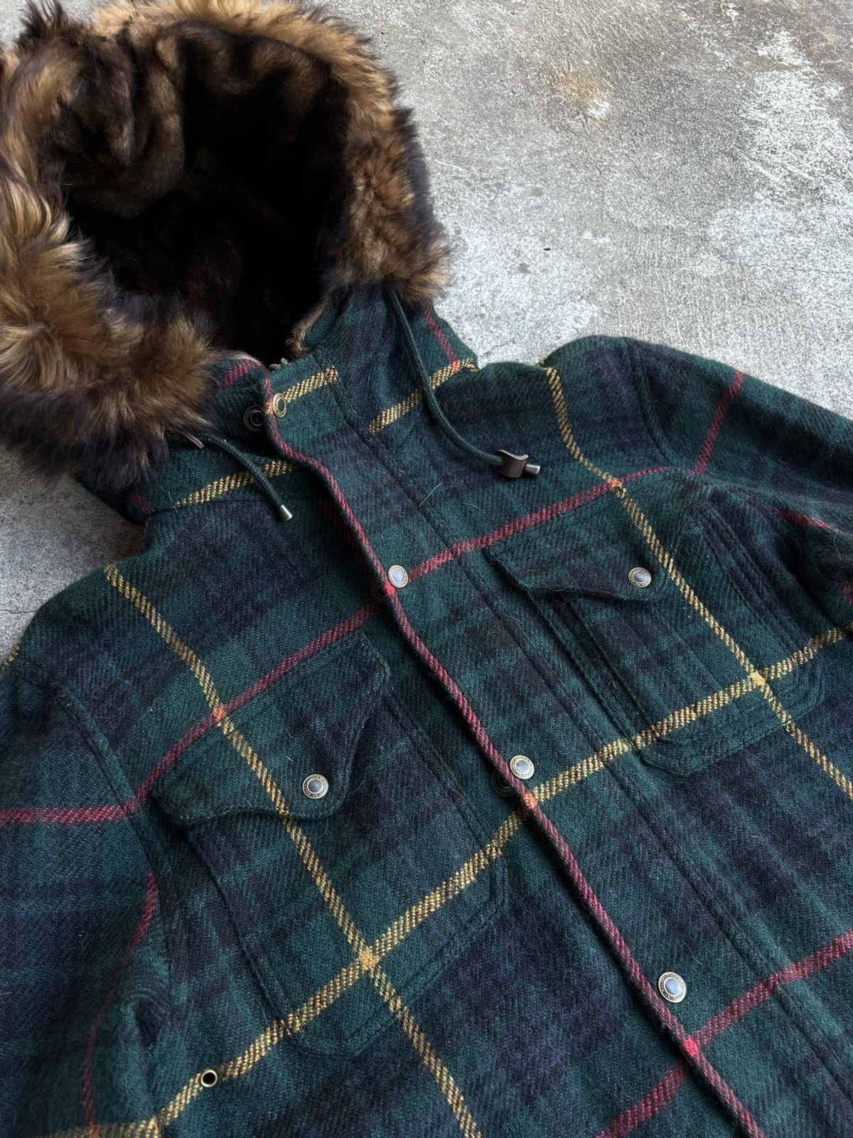 Ralph Lauren Blue Label × Vintage Ralph Lauren Blue Label Wool & Alpaca Blend Real Fur Jacket Size L / US 10 / IT 46 - 3 Thumbnail