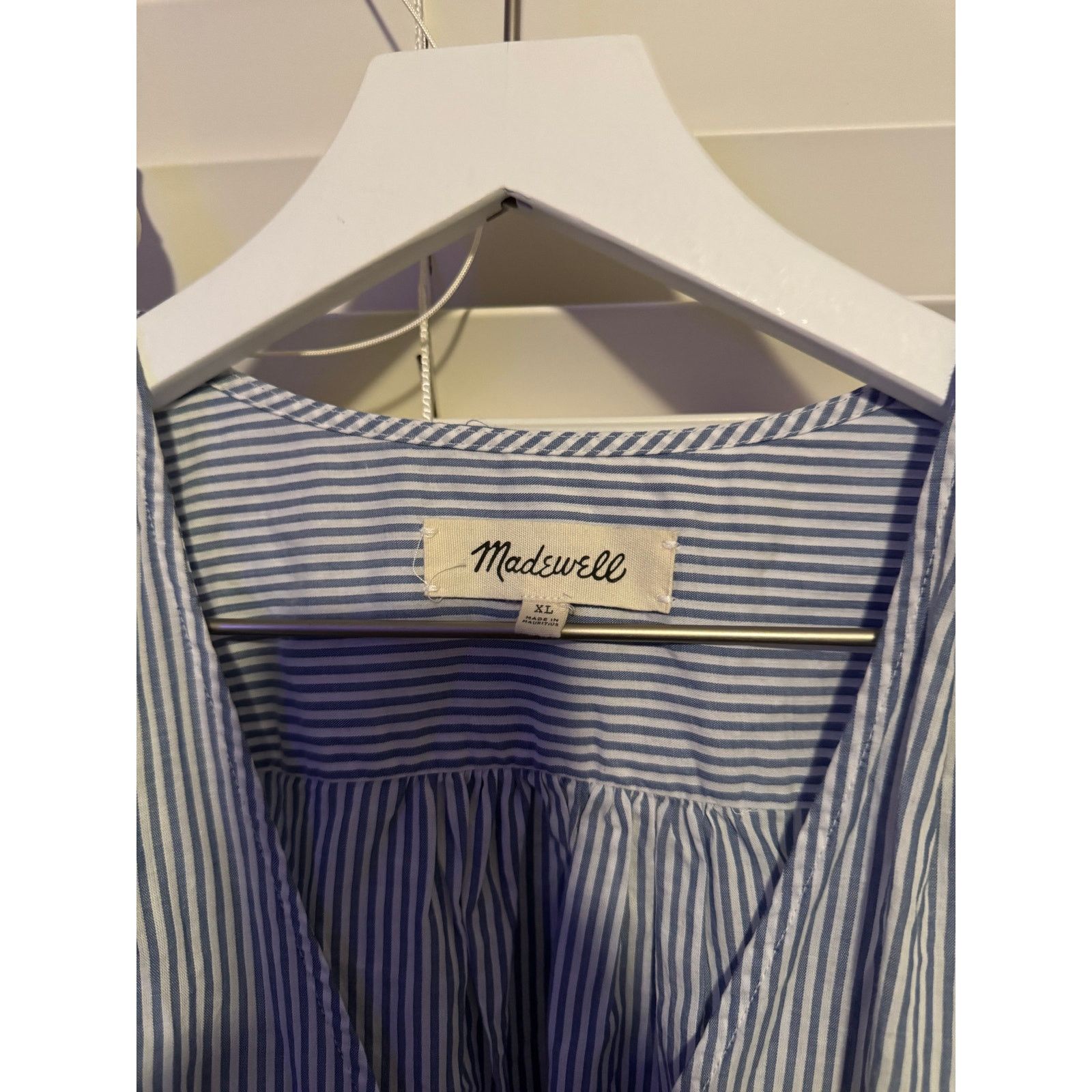 Madewell Madewell Wrap Top in Indigo Stripe Blouse Size XL Size XL / US 12-14 / IT 48-50 - 5 Thumbnail