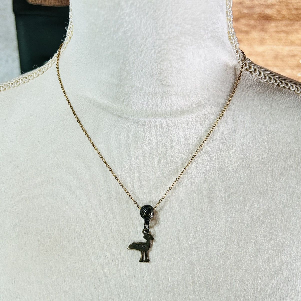 Handmade Handcrafted brass Kalevala waterfowl of Hattula necklace Size ONE SIZE - 2 Thumbnail
