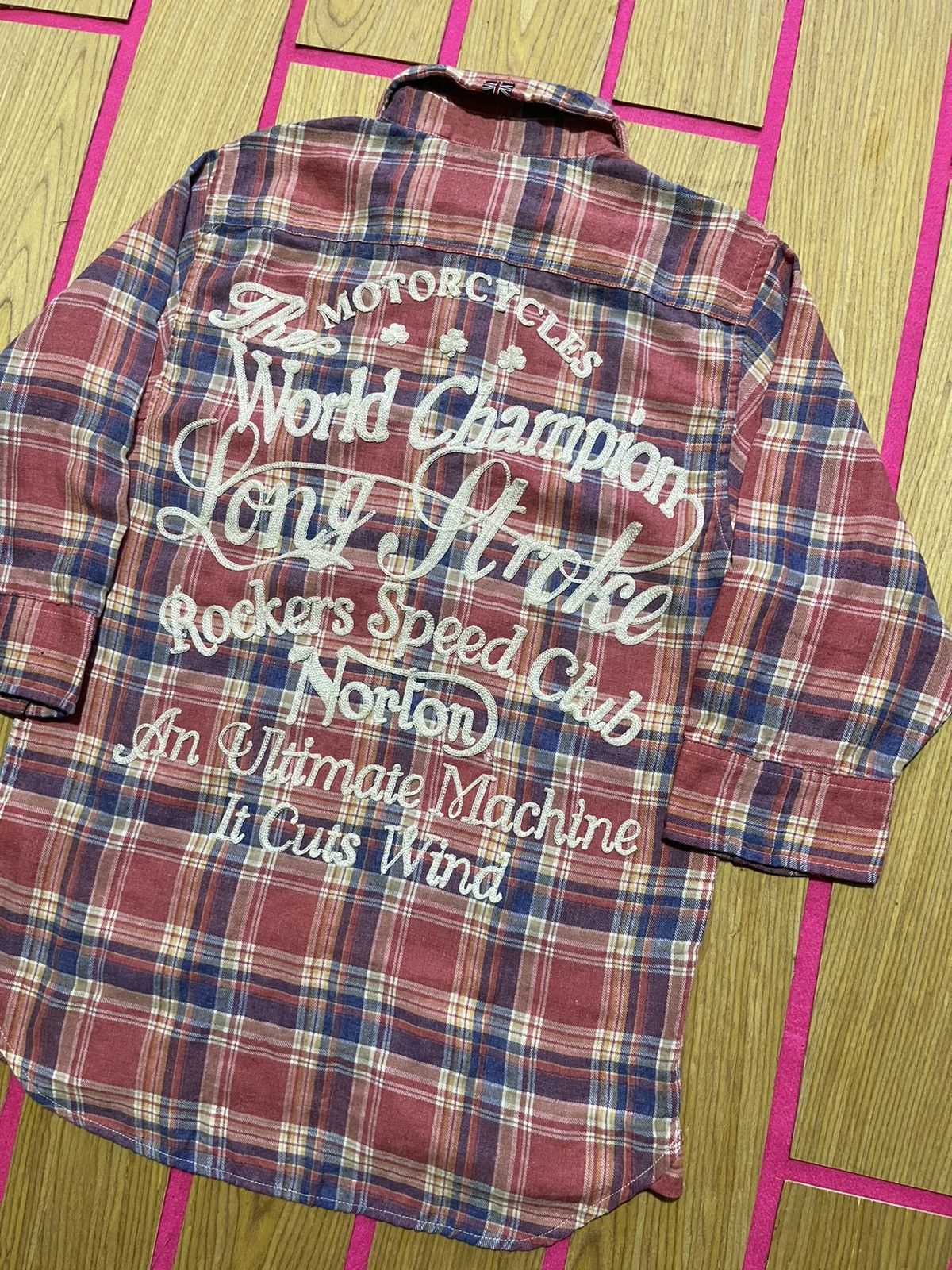 If Six Was Nine VINTAGE Y2K NORTON long sleeve shirt full embroidery writing Size US M / EU 48-50 / 2 - 2 Thumbnail