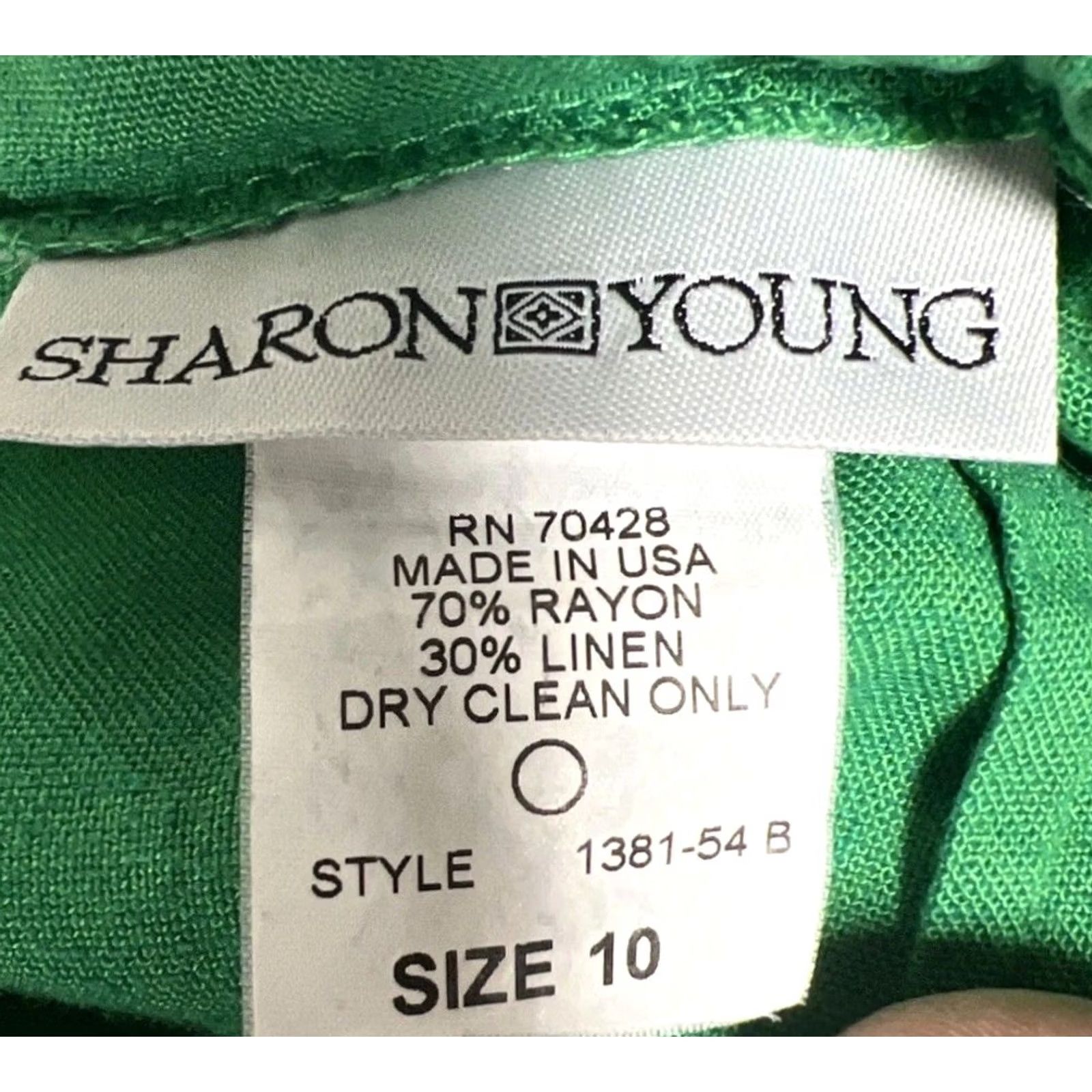 Vintage VINTAGE Sharon Young Linen Blend Pants Women's Size 10 Green Boho Cropped 20in Inseam USA Size 32" / US 10 / IT 46 - 3 Thumbnail