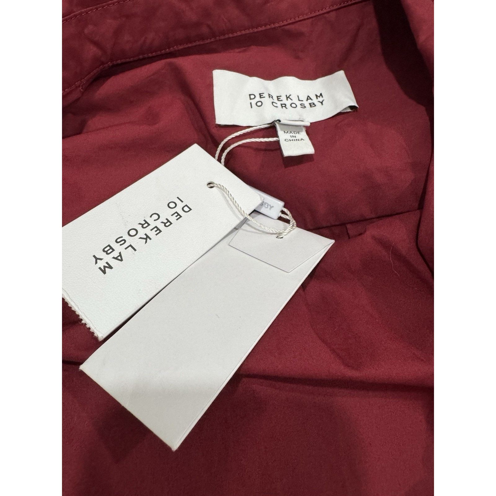 Derek Lam 10 Crosby DEREK LAM 10 CROSBY Burgendy shirtdress cotton front tie Size XS / US 0-2 / IT 36-38 - 5 Thumbnail