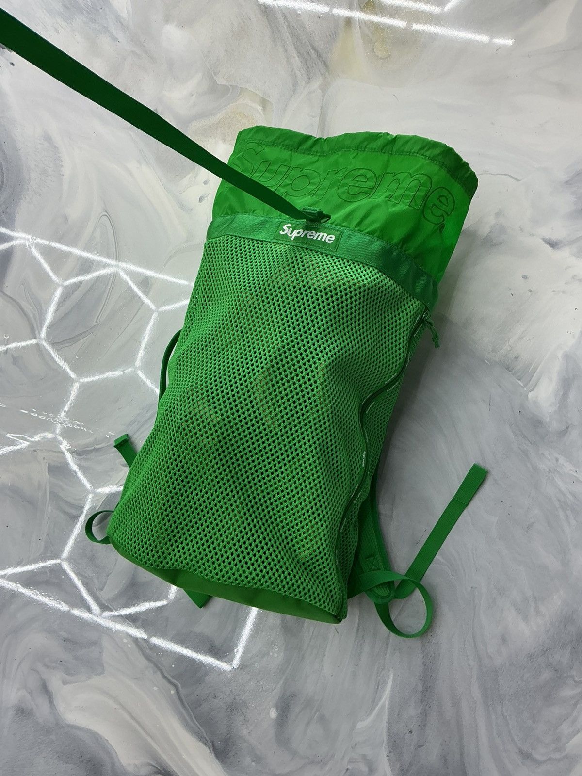 Supreme Supreme Mesh Box Logo Backpack Green Size ONE SIZE - 3 Thumbnail