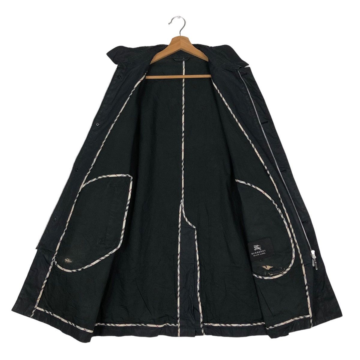 Burberry 🔥Rich Black Vintage Burberry Black Label Long Jacket Size US L / EU 52-54 / 3 - 13 Thumbnail
