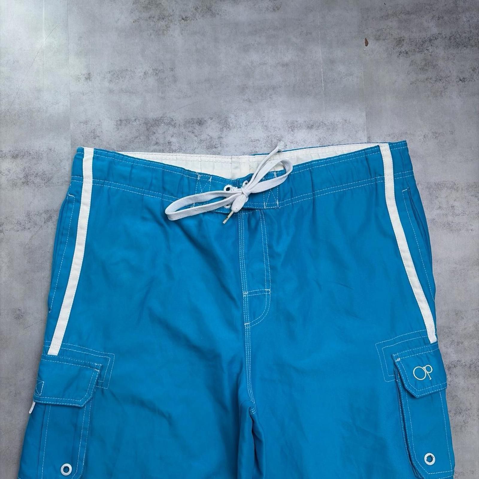 Ocean Pacific Y2K Light Blue Ocean Pacific Surf Grunge Baggy Board Shorts Size US 34 / EU 50 - 2 Thumbnail